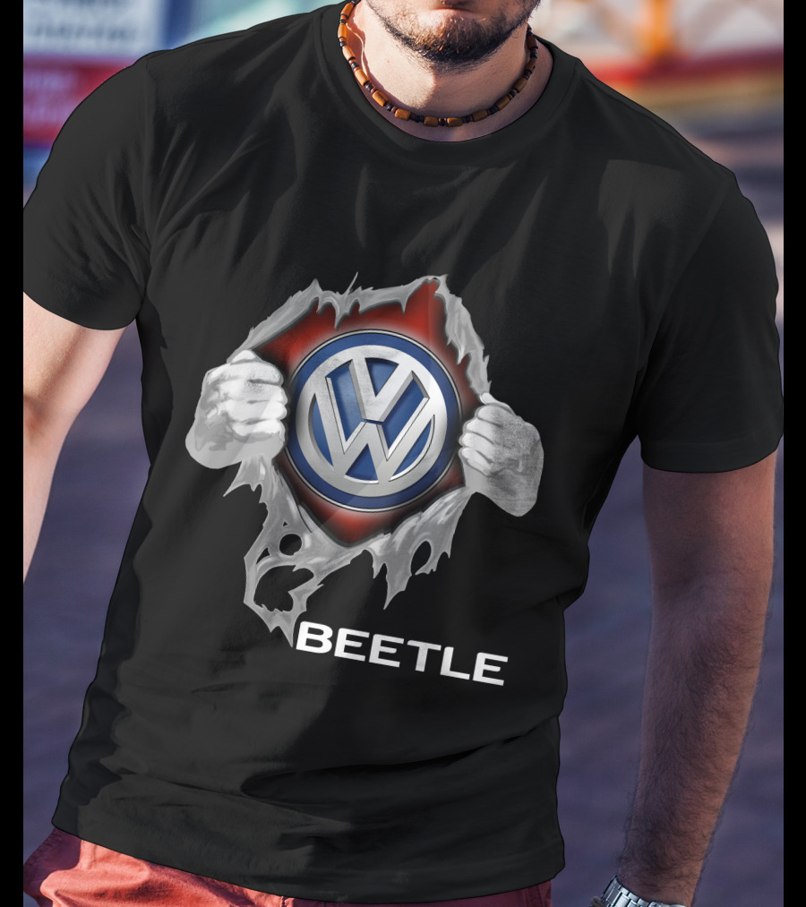 Volkswagen Beetle 05 Logo Ripped T-Shirt
