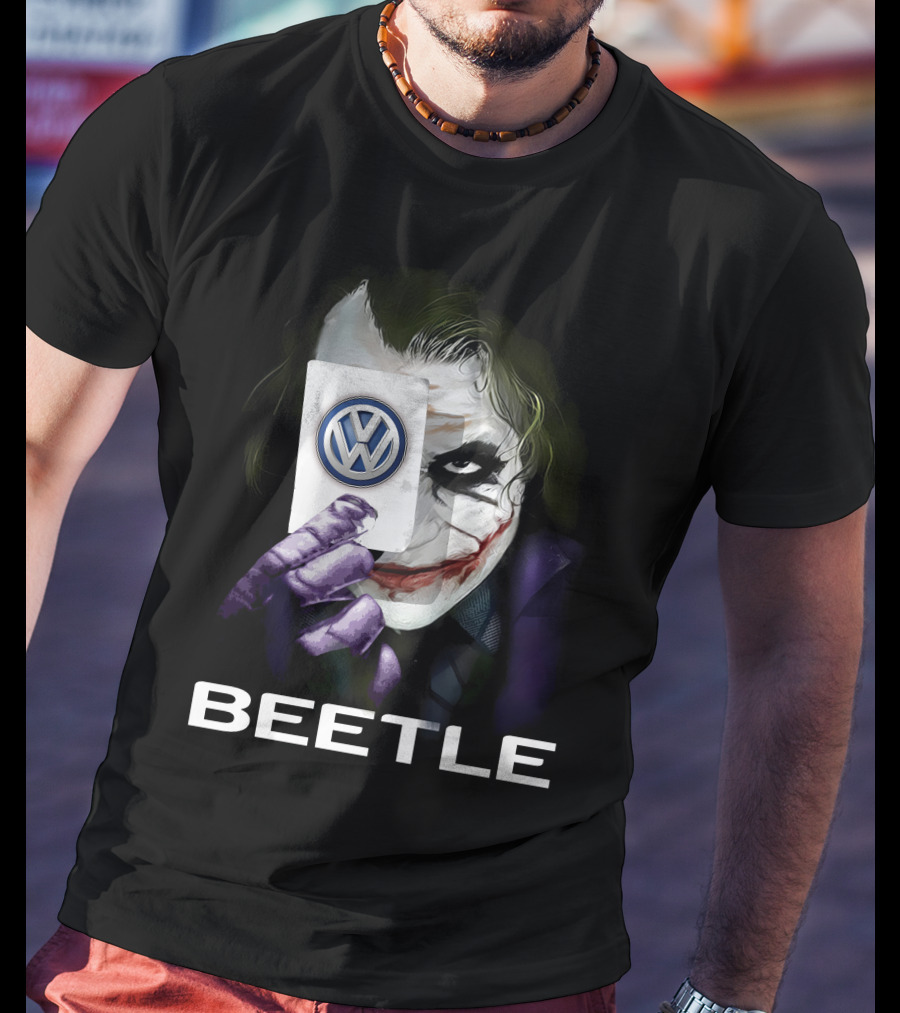 Beetle Volkswagen Joker Card Visual Fusion T-Shirt