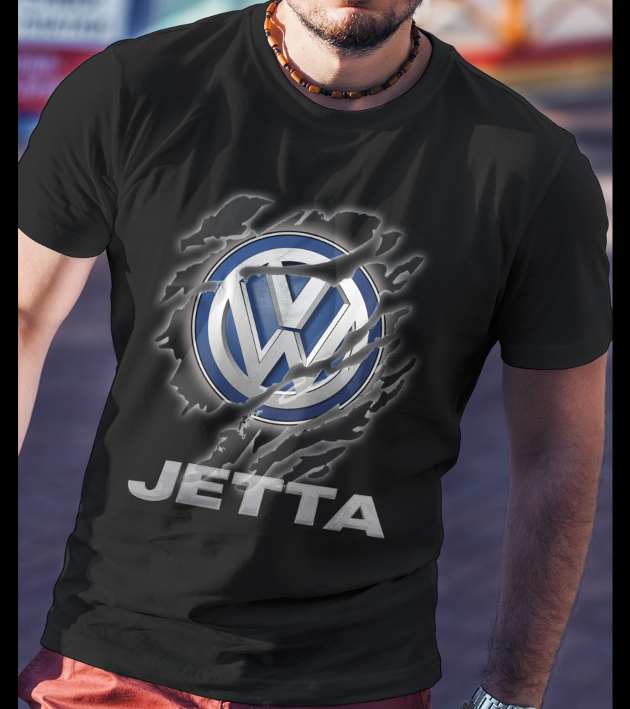 Volkswagen Jetta Logo Torn Metal Look T-Shirt