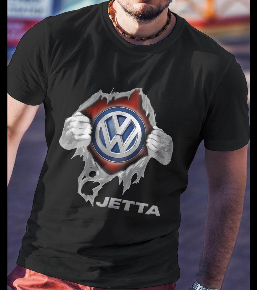 Volkswagen Jetta Vw Emblem Design With Ripped Metallic Edge T-Shirt