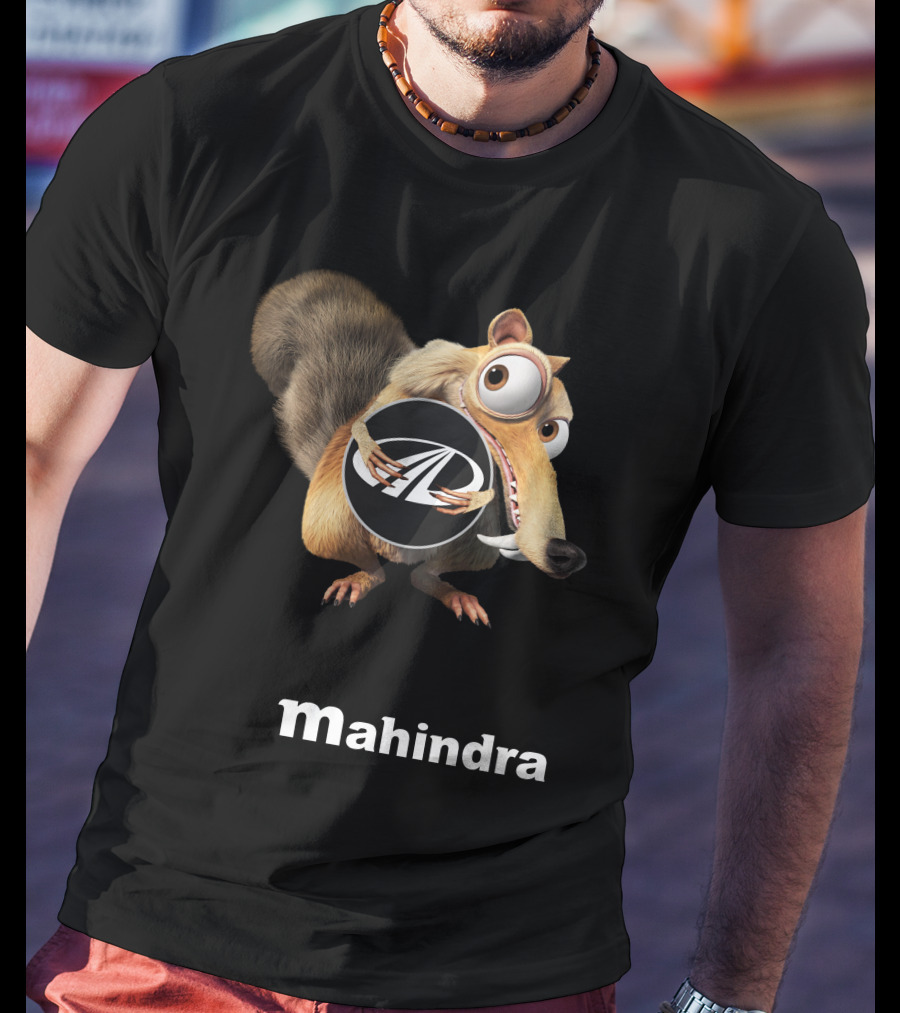 Mahindra 01 Ice Age Scrat Character Holding T-Shirt