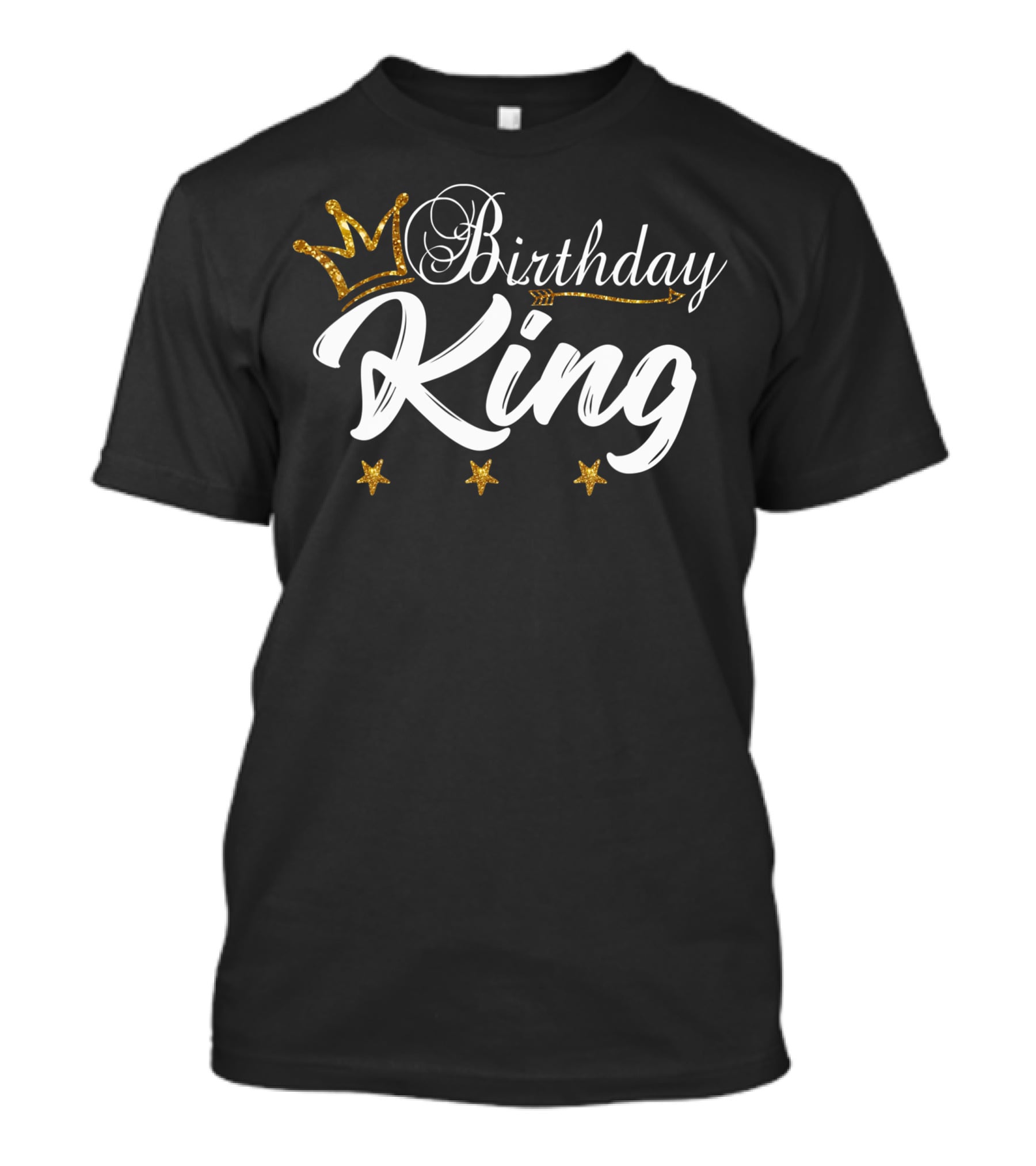 Birthday King Gold Crown With Stars And Arrow T-Shirt