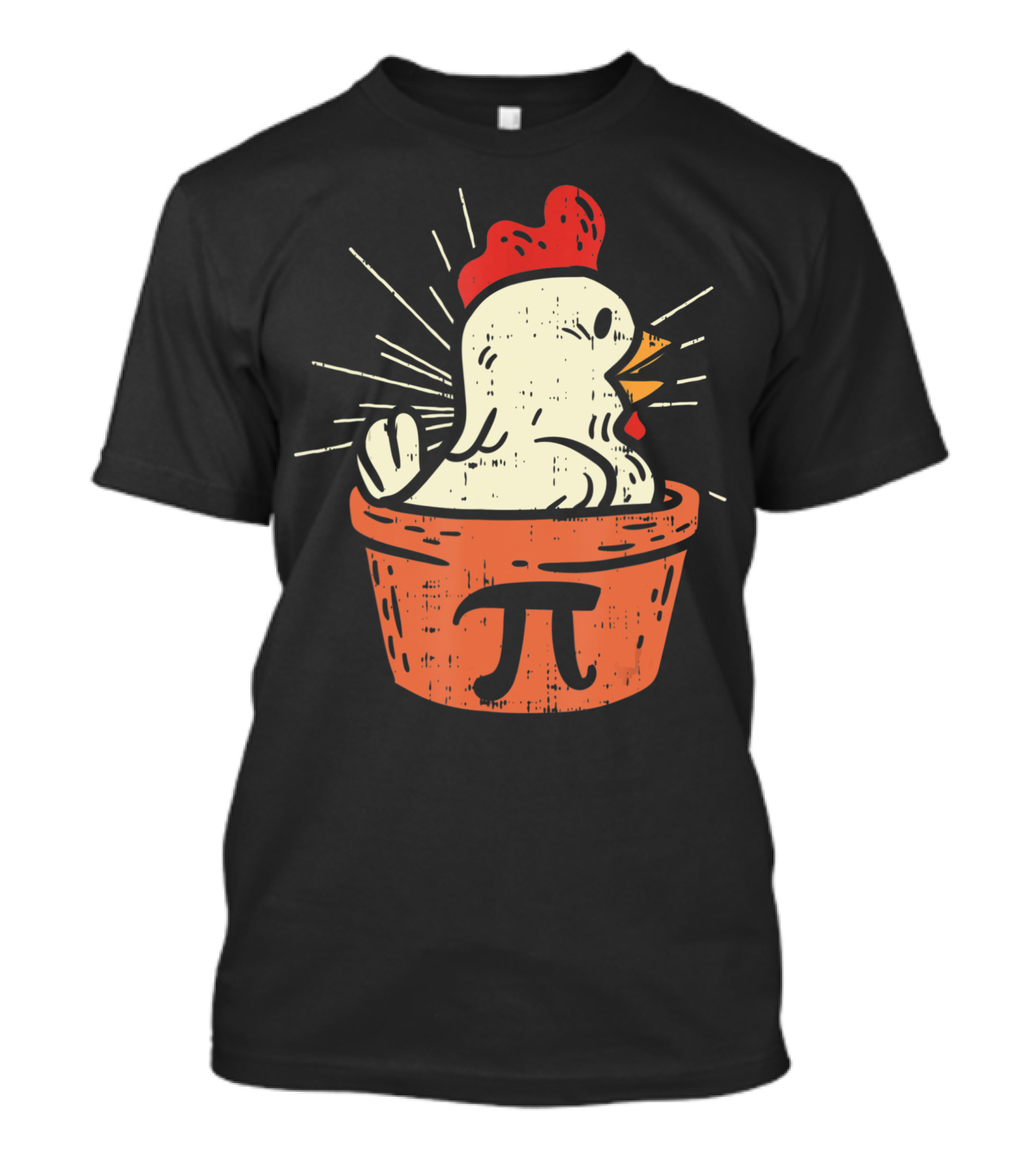 Chicken Pot Pi Day Pie Math Lover Geek 3.14 Rooster In Pie With Pi T-Shirt