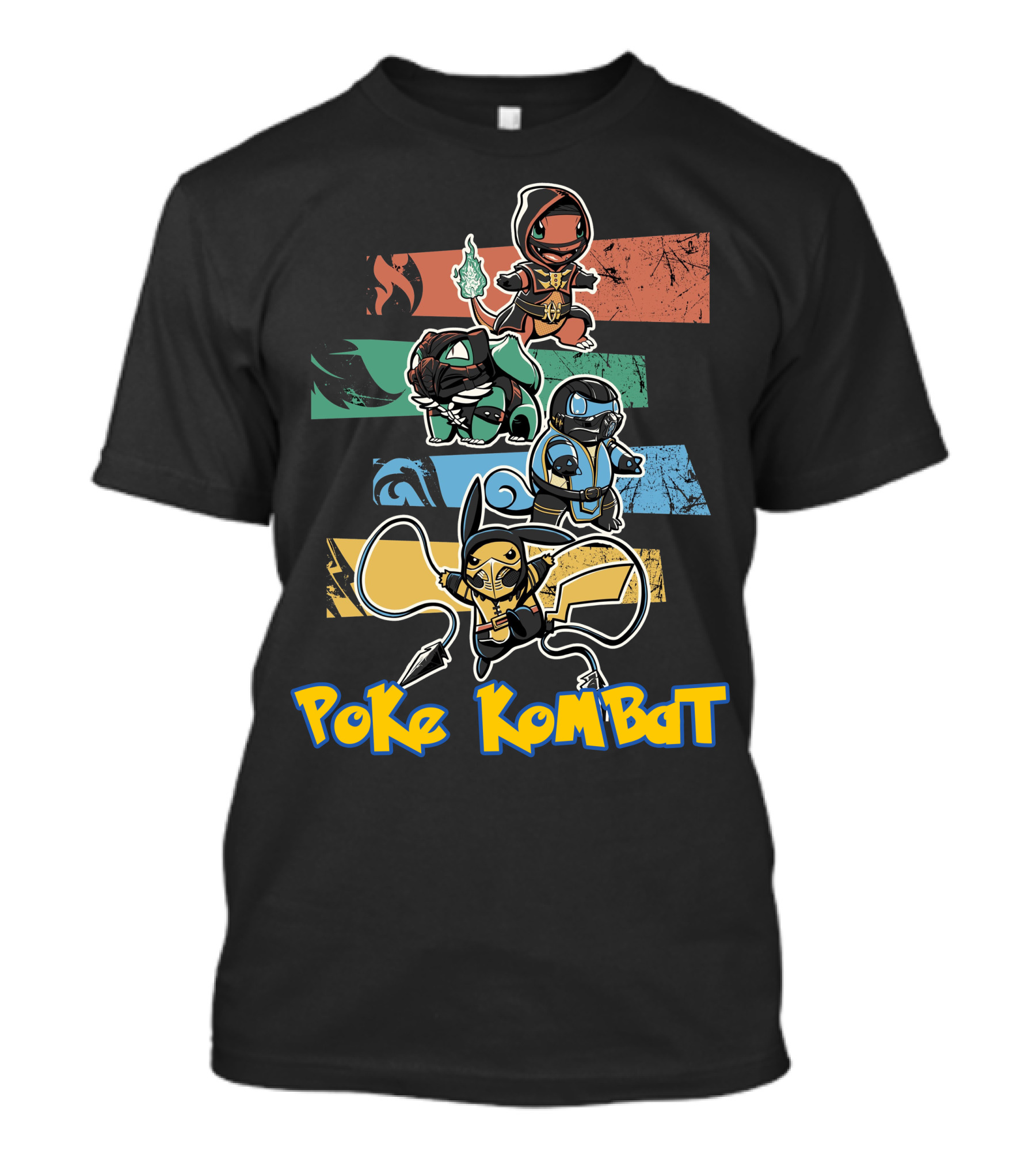 POKE KOMBAT Pokemon Mortal Kombat Crossover Characters In Action T-Shirt