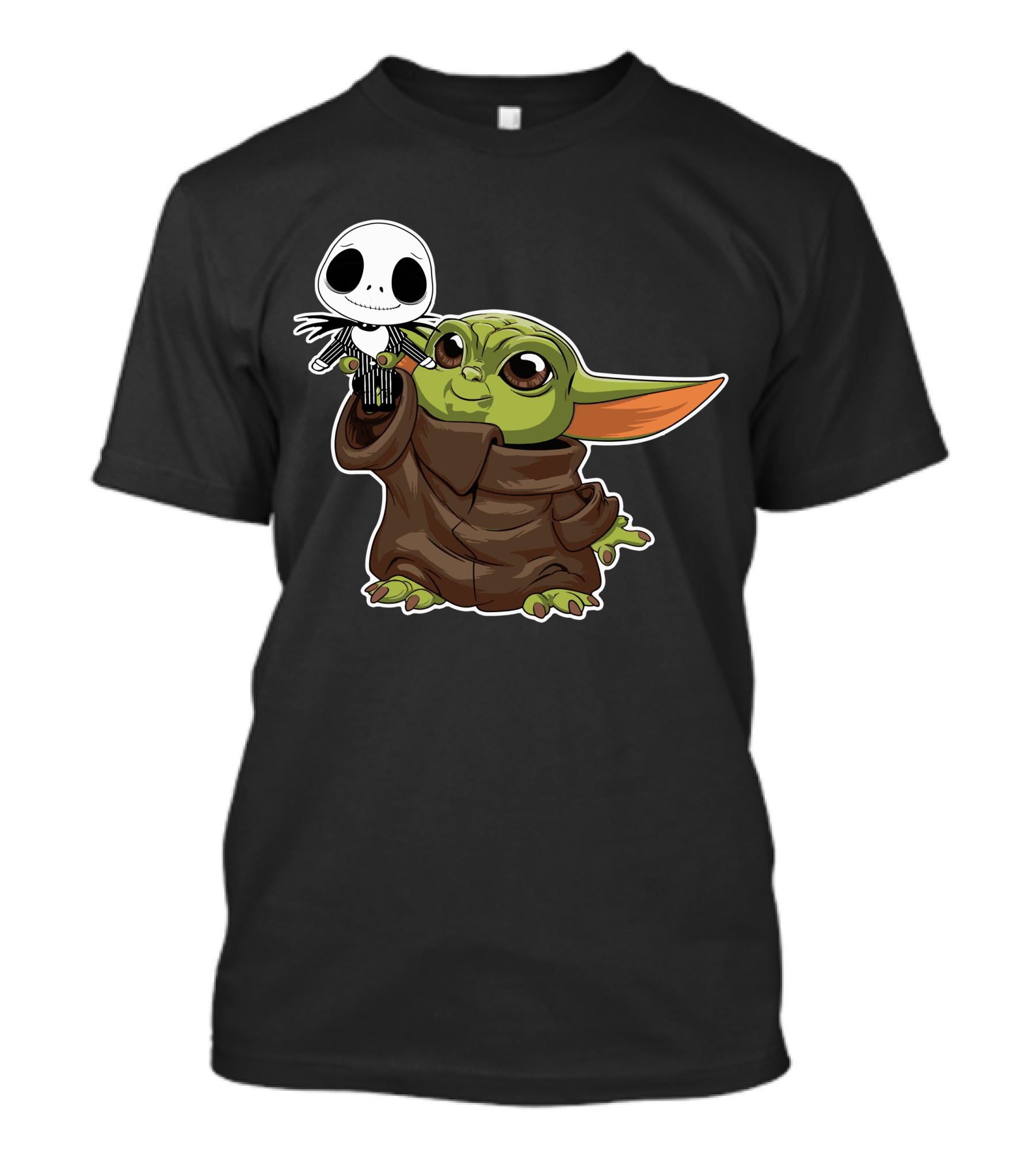 Baby Yoda Holding Jack Skellington T-Shirt
