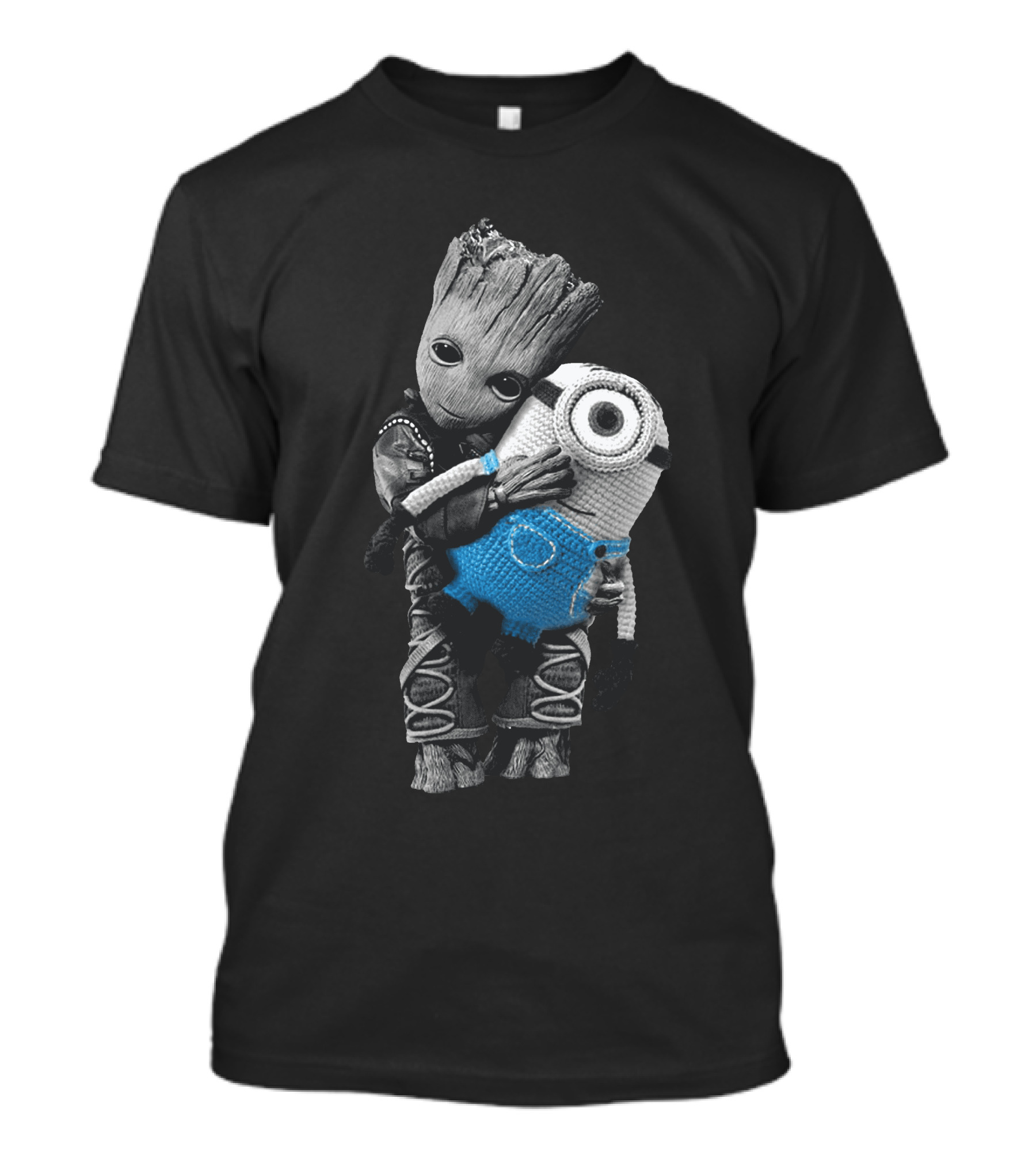 Baby Groot Hugging Minion T-Shirt