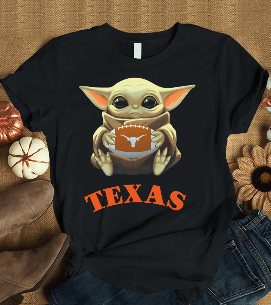 Texas Longhorns Yoda Baby Football T-Shirt