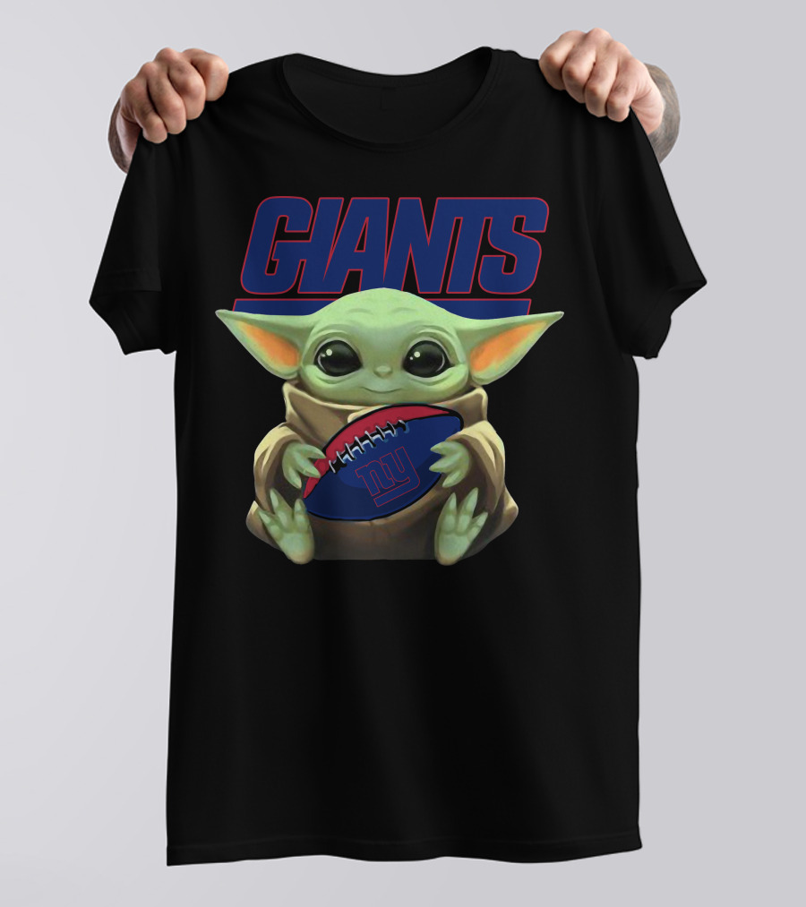 Giants Baby Yoda Football T-Shirt