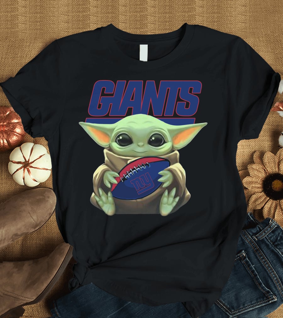 Giants Baby Yoda Football T-Shirt