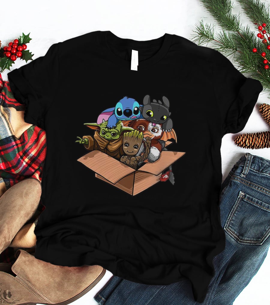 Baby Yoda Groot Stitch Gizmo Toothless T-Shirt