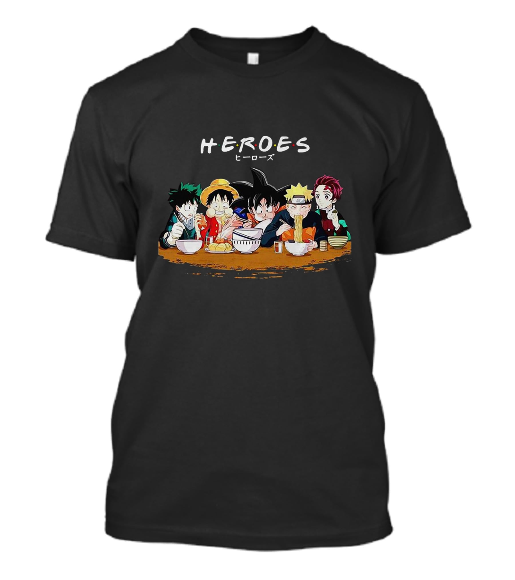 HEROES Anime Characters Dining Together VR215 T-Shirt