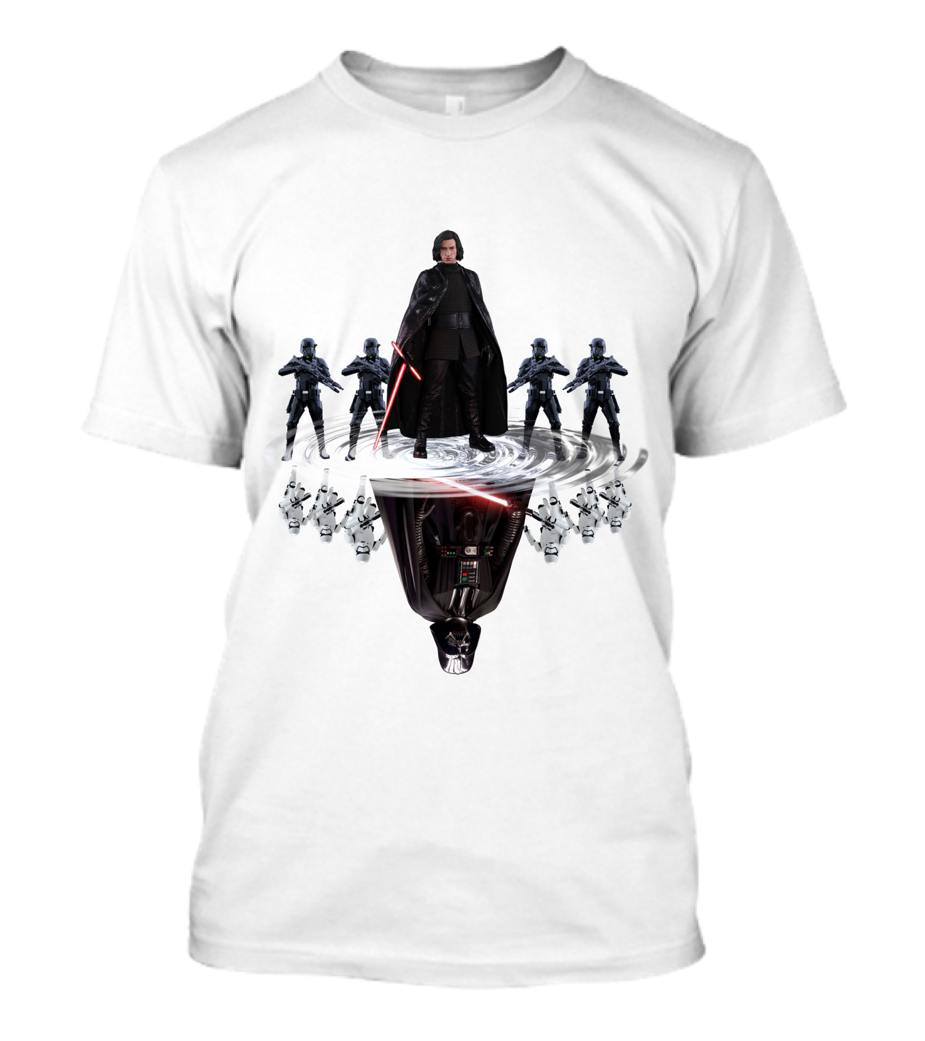 Stars War ZN439 Kylo Ren And Darth Vader Reflection With Stormtroopers T-Shirt