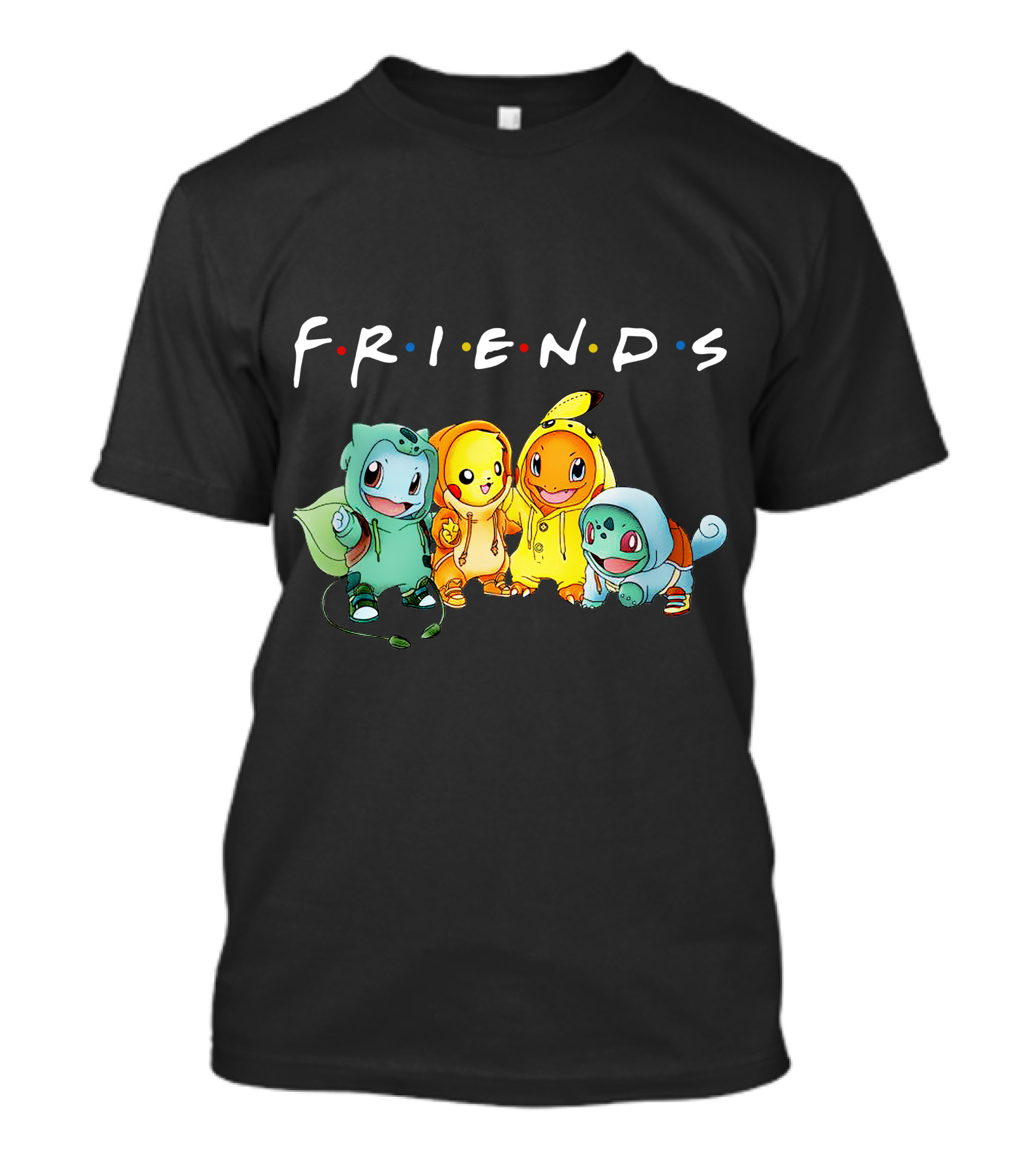 FRIENDS Pikachu ZN443 Bulbasaur Charmander Squirtle T-Shirt