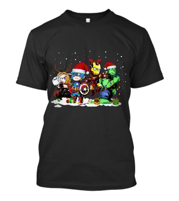 Captain America Iron Man Thor Hulk Christmas ZN913 T-Shirt