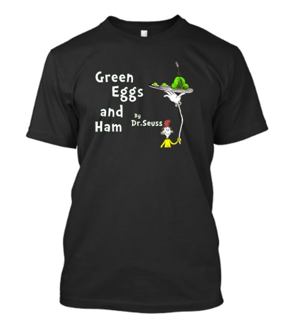 Dr Seuss Classic Green Eggs And Ham With Character Holding Platter T-Shirt