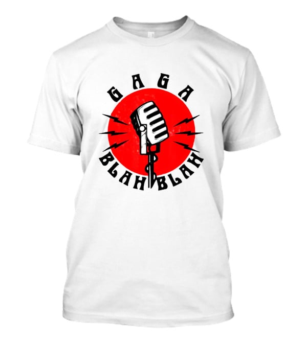 Gaga Blah Blah Vintage Microphone Red Circle Lightning T-Shirt