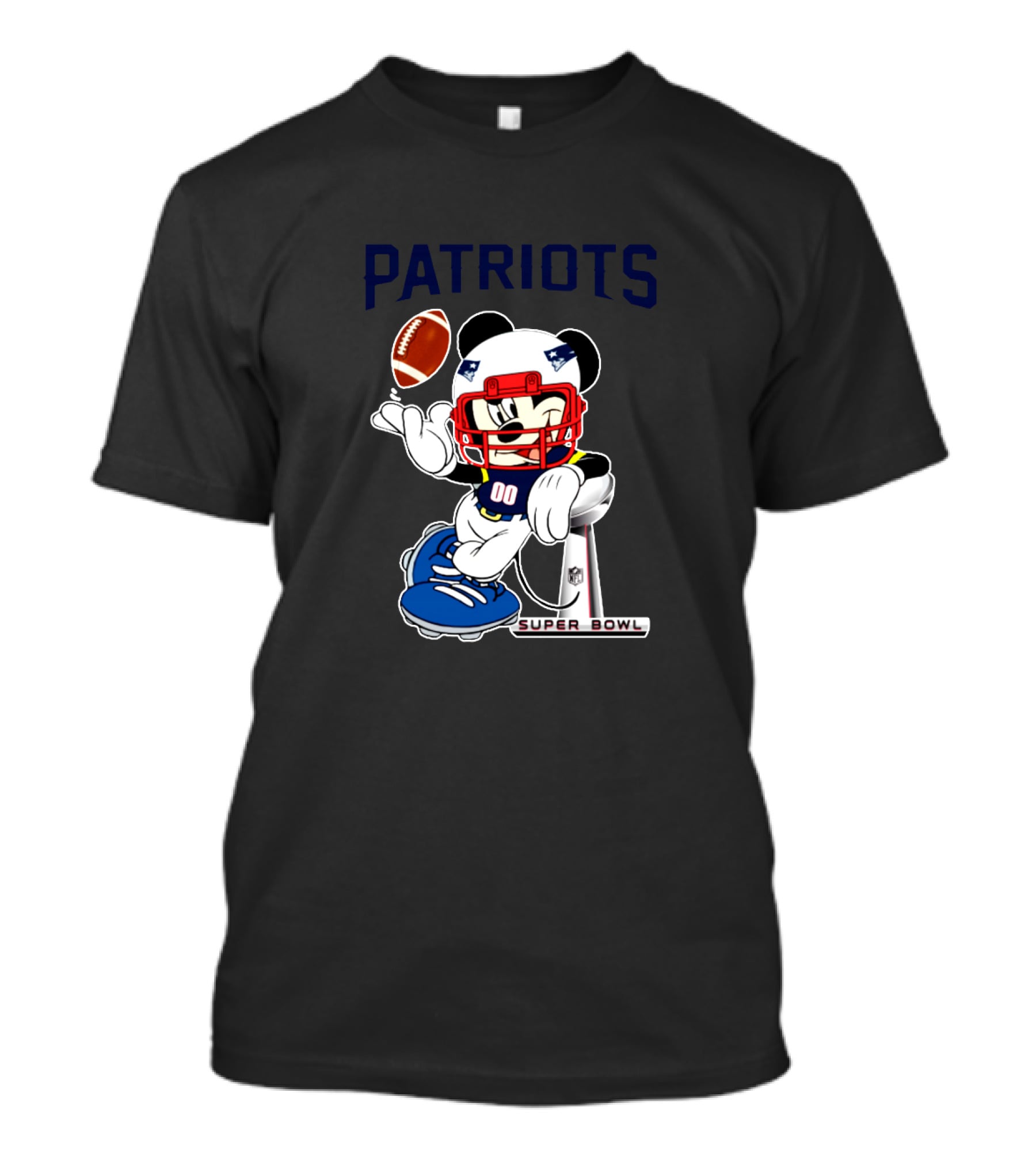 Patriots Super Bowl Mickey Mouse Nfl Football T-Shirt