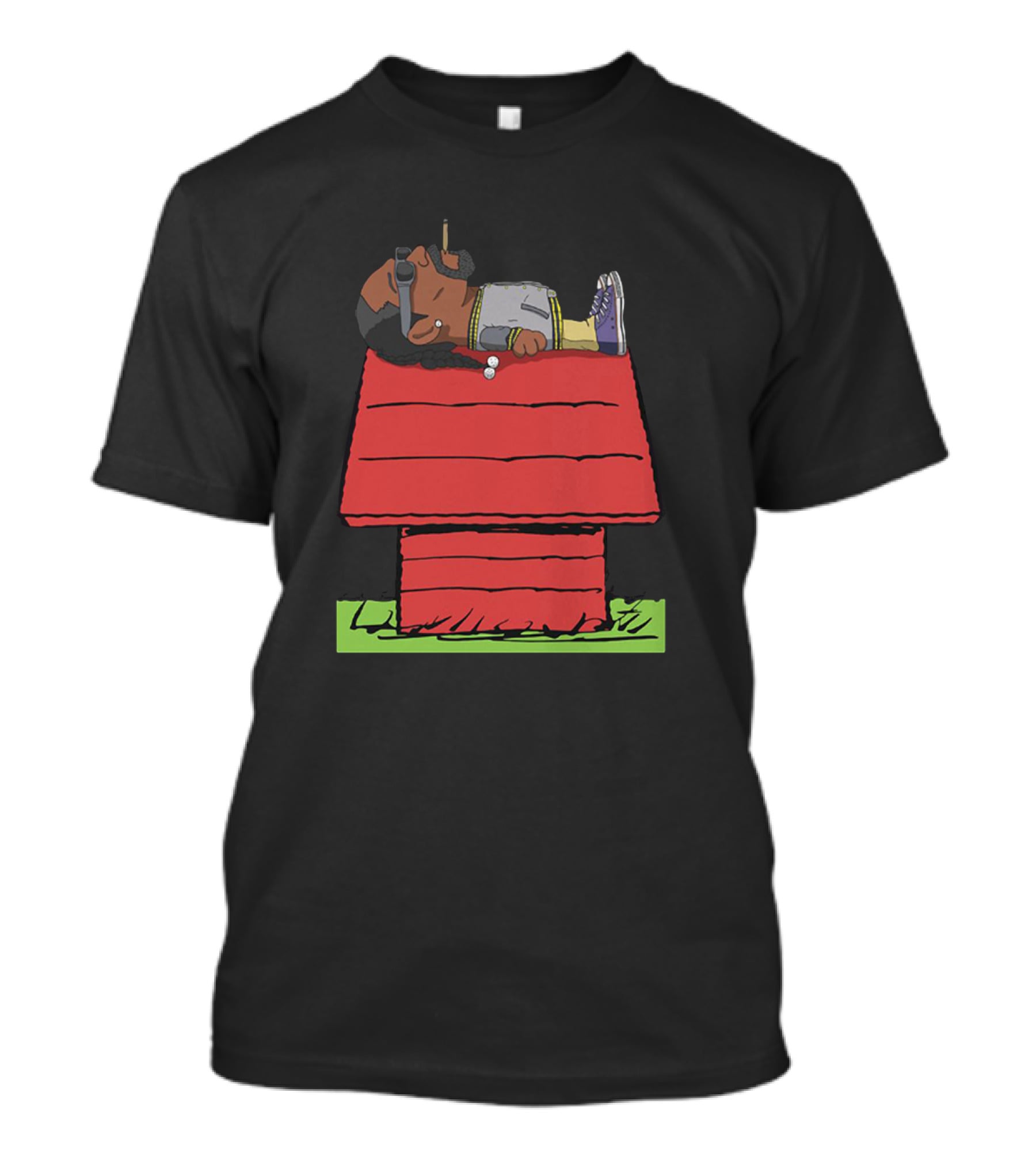 Snoop Dogg Relaxing On Iconic Red Doghouse T-Shirt