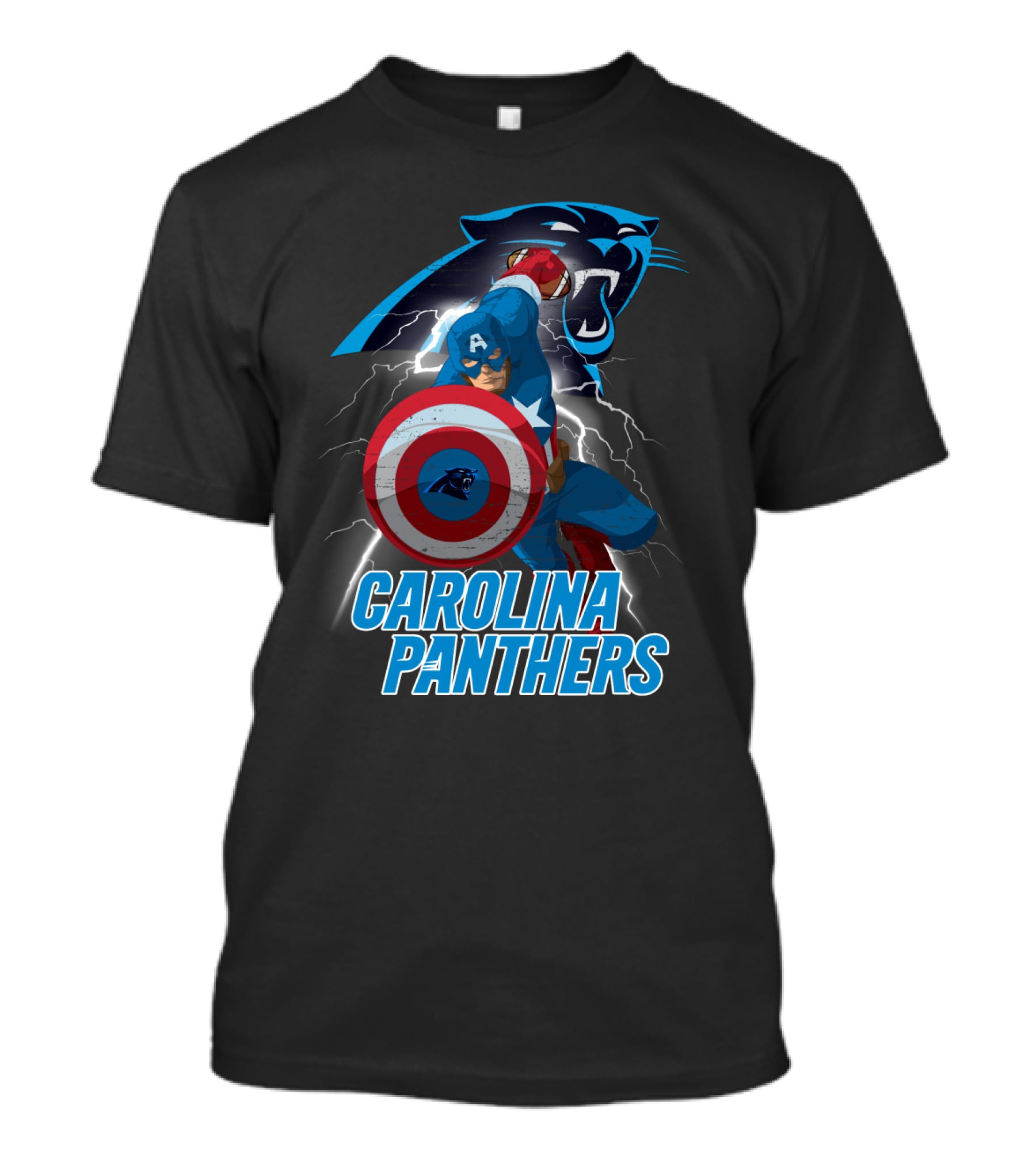 Carolina Panthers Captain America Nfl Crossover T-Shirt