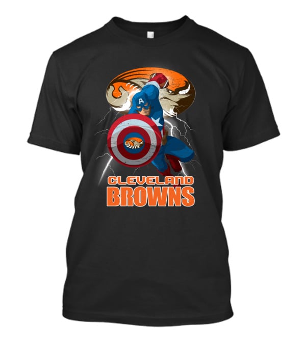 Captain America Cleveland Browns Nfl Football Crossover T-Shirt