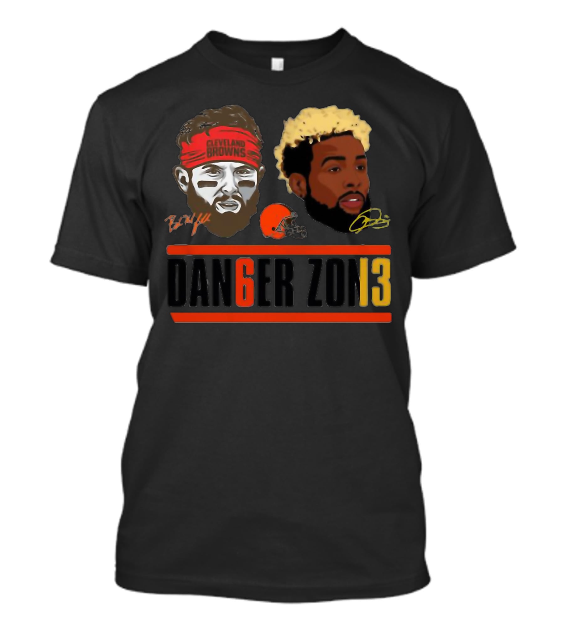Cleveland Browns Baker Mayfield Odell Beckham Jr Danger Zone 6 And 13 T-Shirt