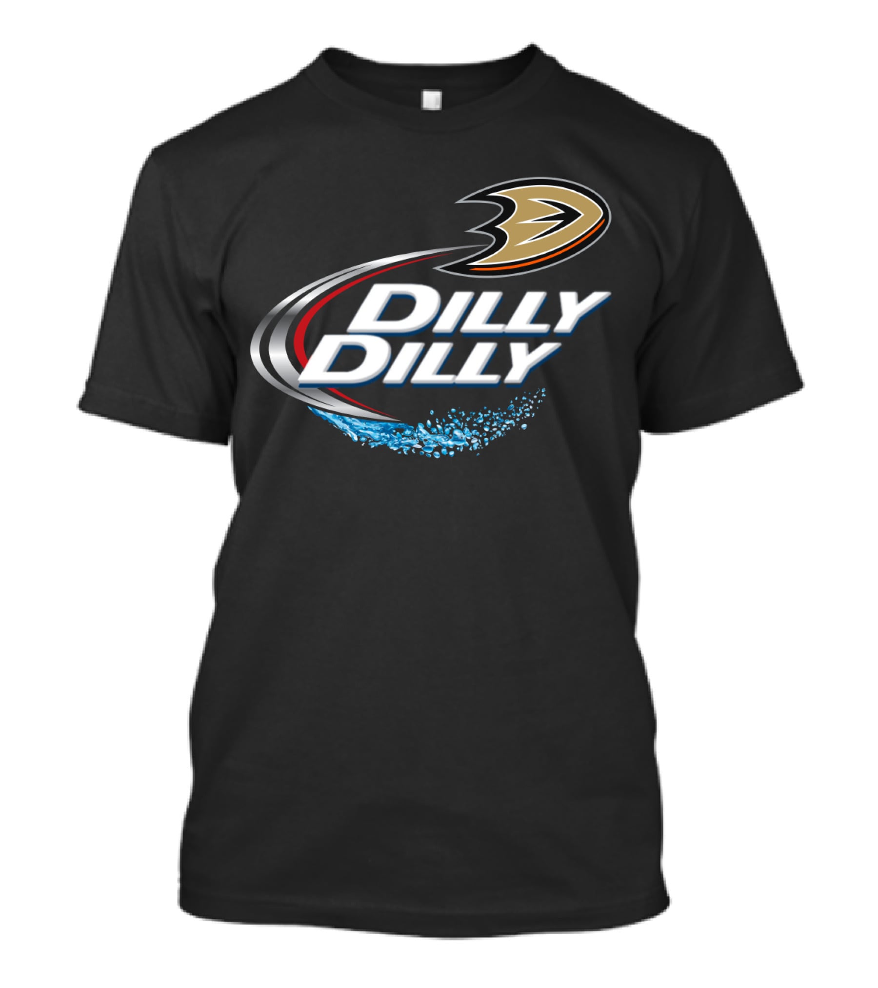 Anaheim Ducks Hockey Fans Dilly Dilly Logo With Splash T-Shirt