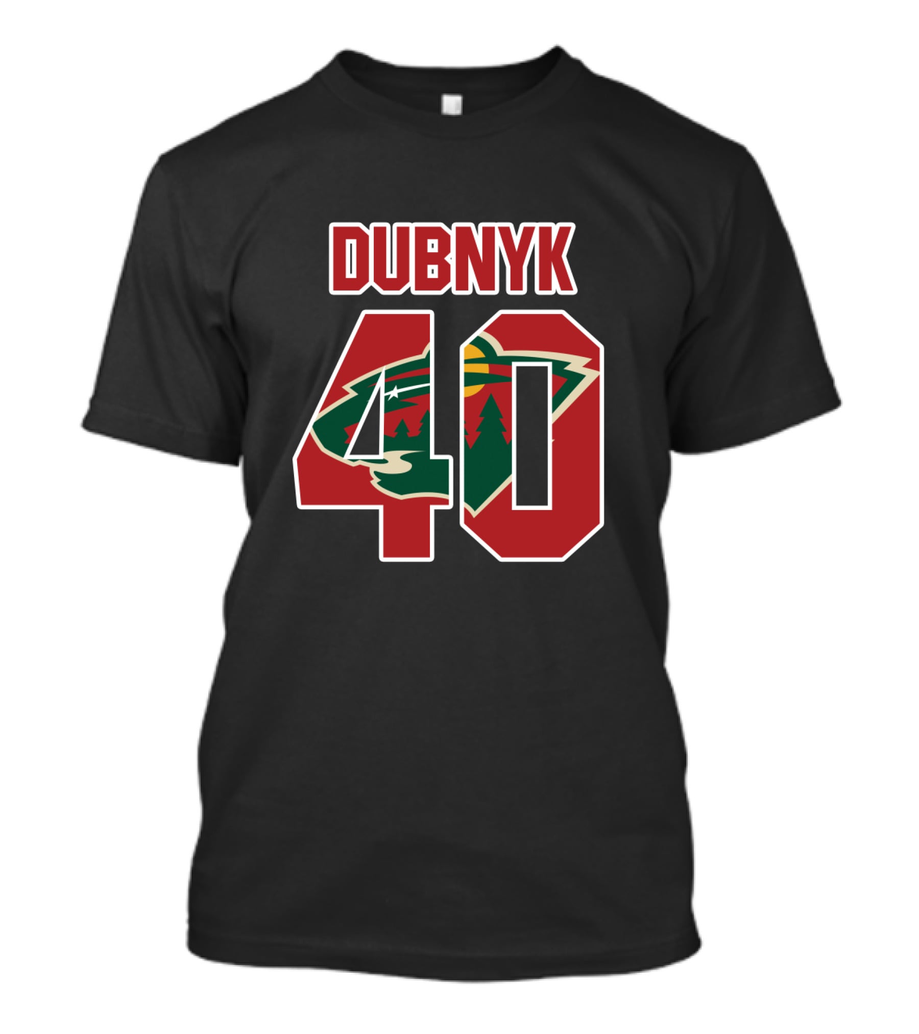 Dubnyk 40 Minnesota Wild NHL Logo Player Jersey T-Shirt