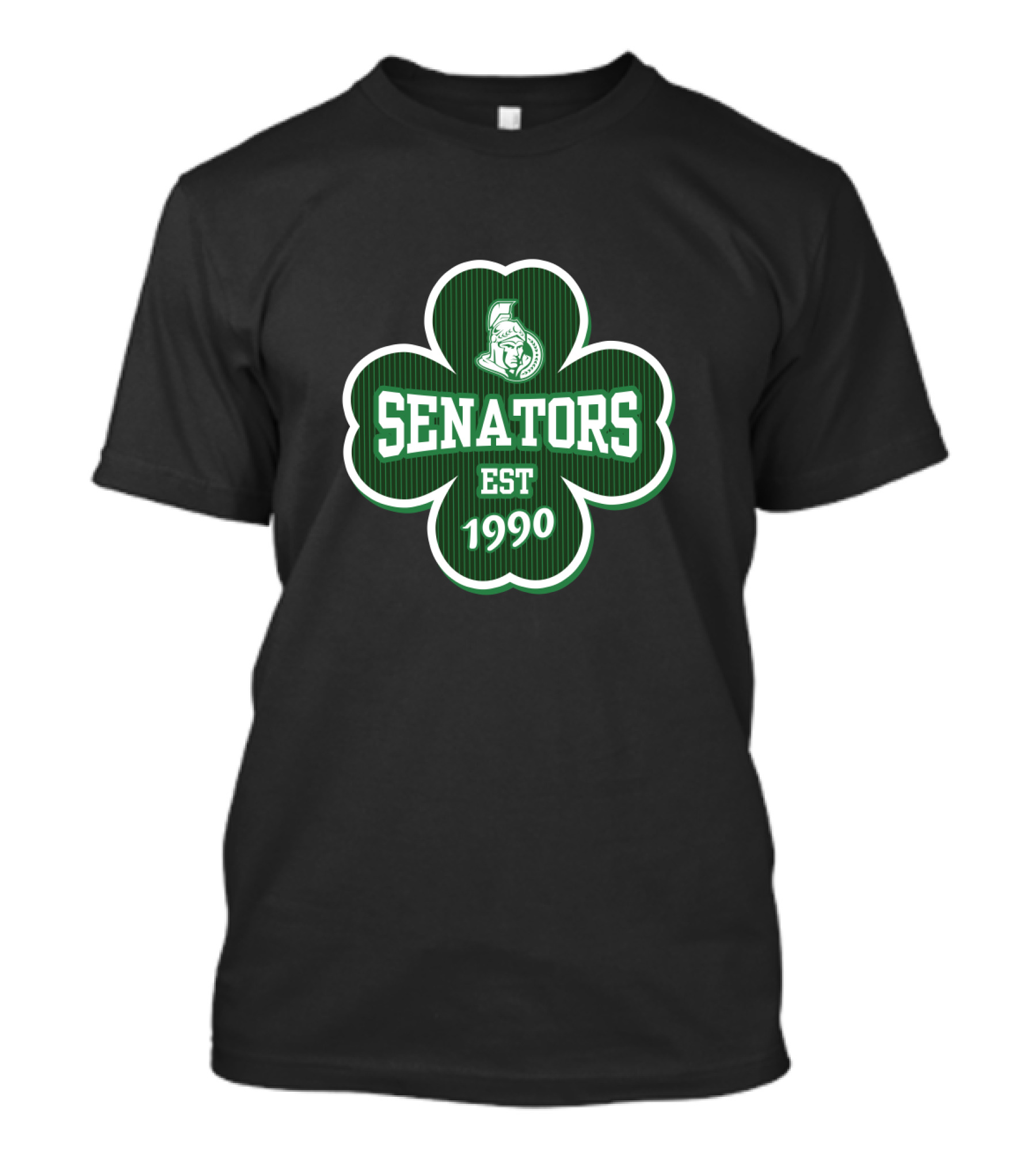 Ottawa Senators St. Patrick's Day Shamrock Logo Est 1990 T-Shirt