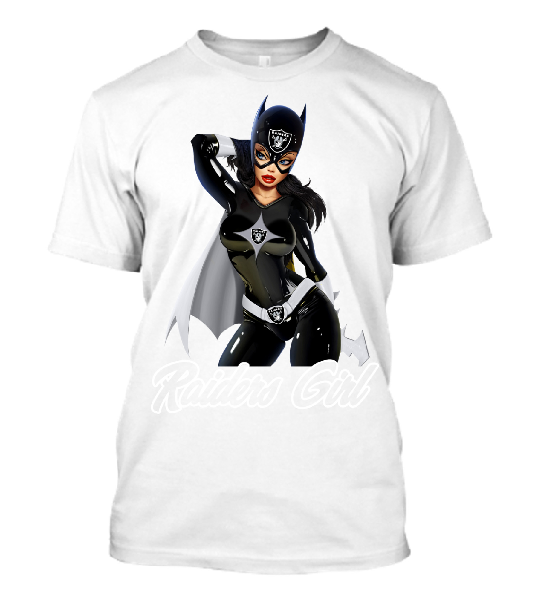 Raiders Girl Superhero Costume With Iconic Team Shield And Mask T-Shirt