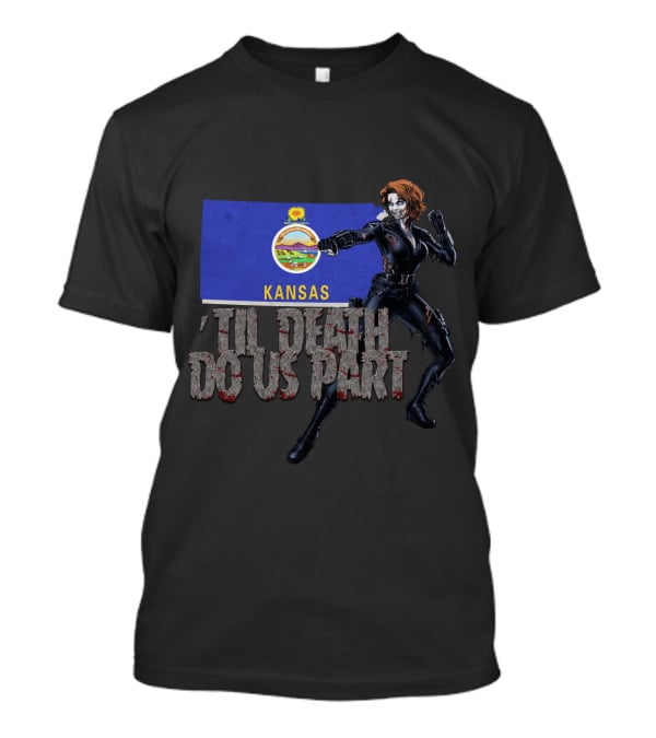 Kansas Black Widow 'Til Death Do Us Part T-Shirt