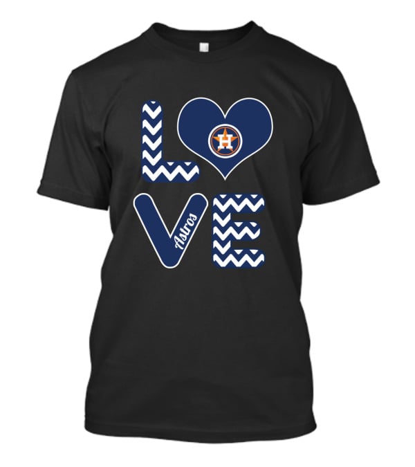 Love Astros Heart Design For Houston Baseball Fans T-Shirt