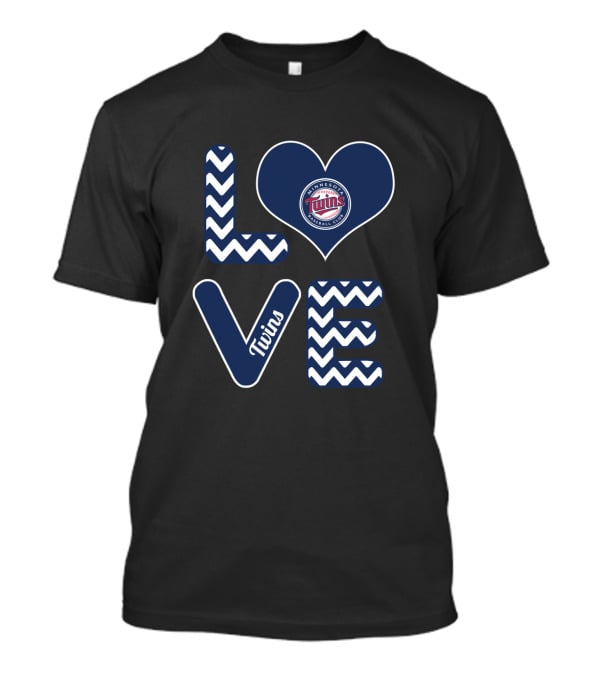 Love Minnesota Twins Heart Fans Baseball Club Twins T-Shirt