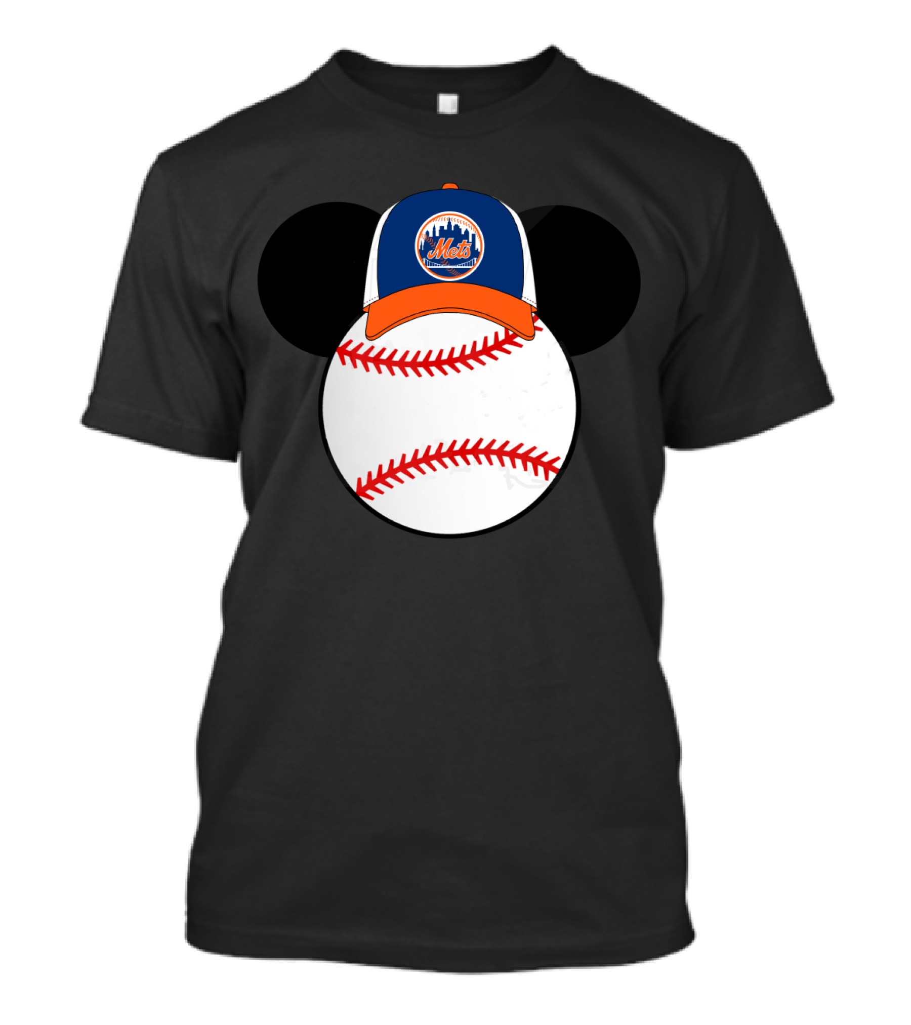 New York Mets Mickey Mouse Baseball Cap T-Shirt