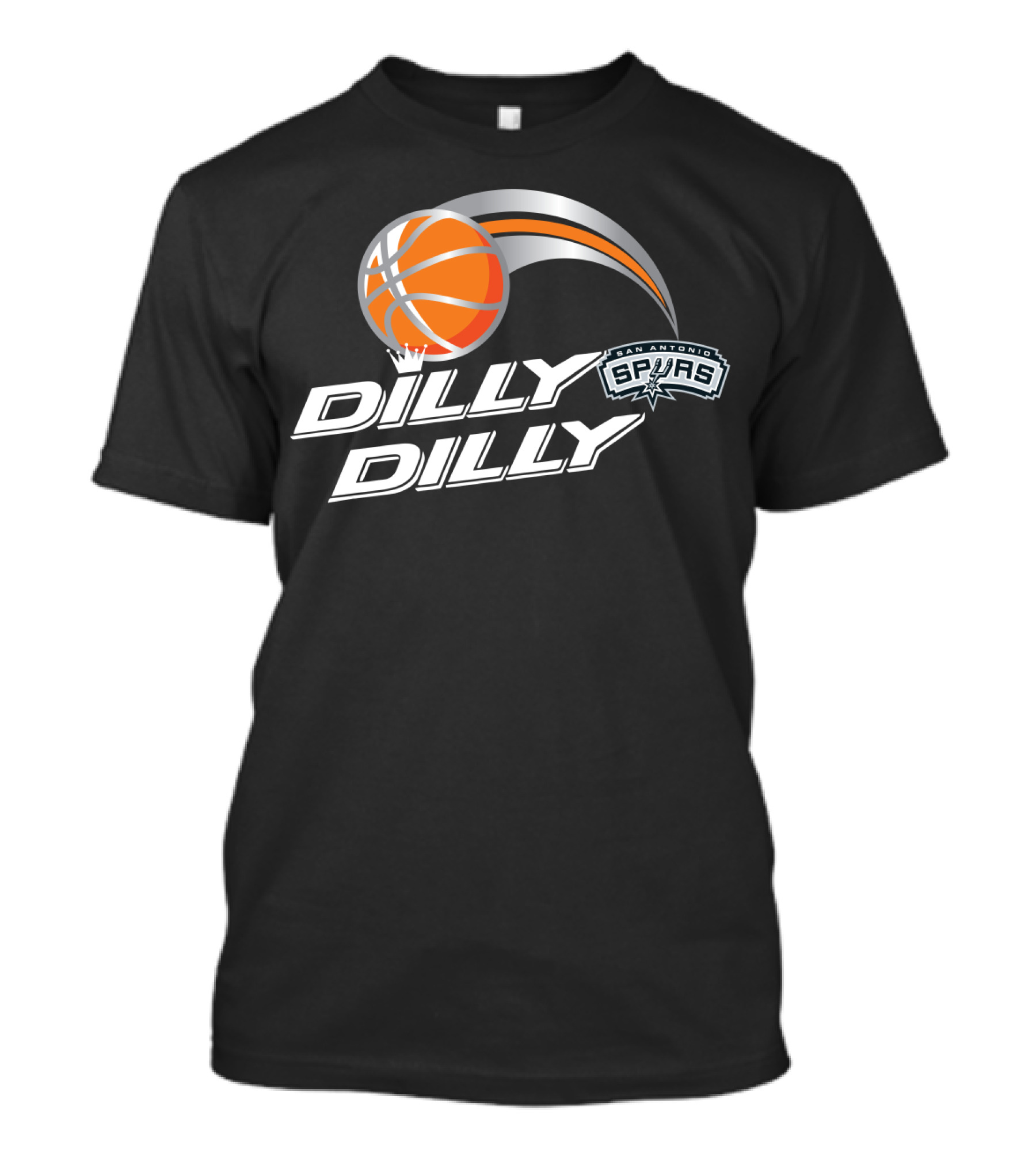 San Antonio Spurs Dilly Dilly Basketball Logo With Orange Basketball And Crown T-Shirt