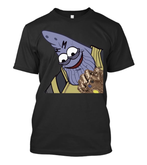 Thanos Mashup With Cartoon Character Holding Infinity Gauntlet T-Shirt
