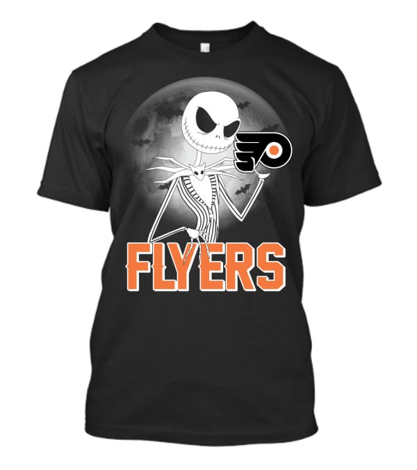 Philadelphia Flyers Halloween Jack Skellington Moon T-Shirt
