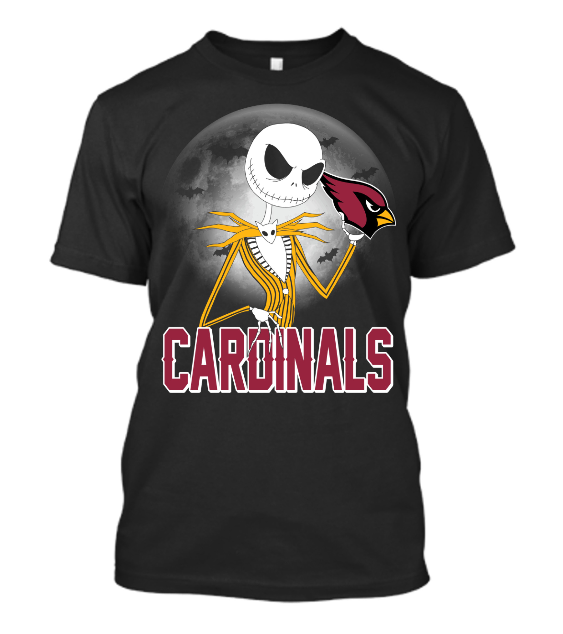 Jack Skellington Cardinals Halloween Moon Arizona T-Shirt