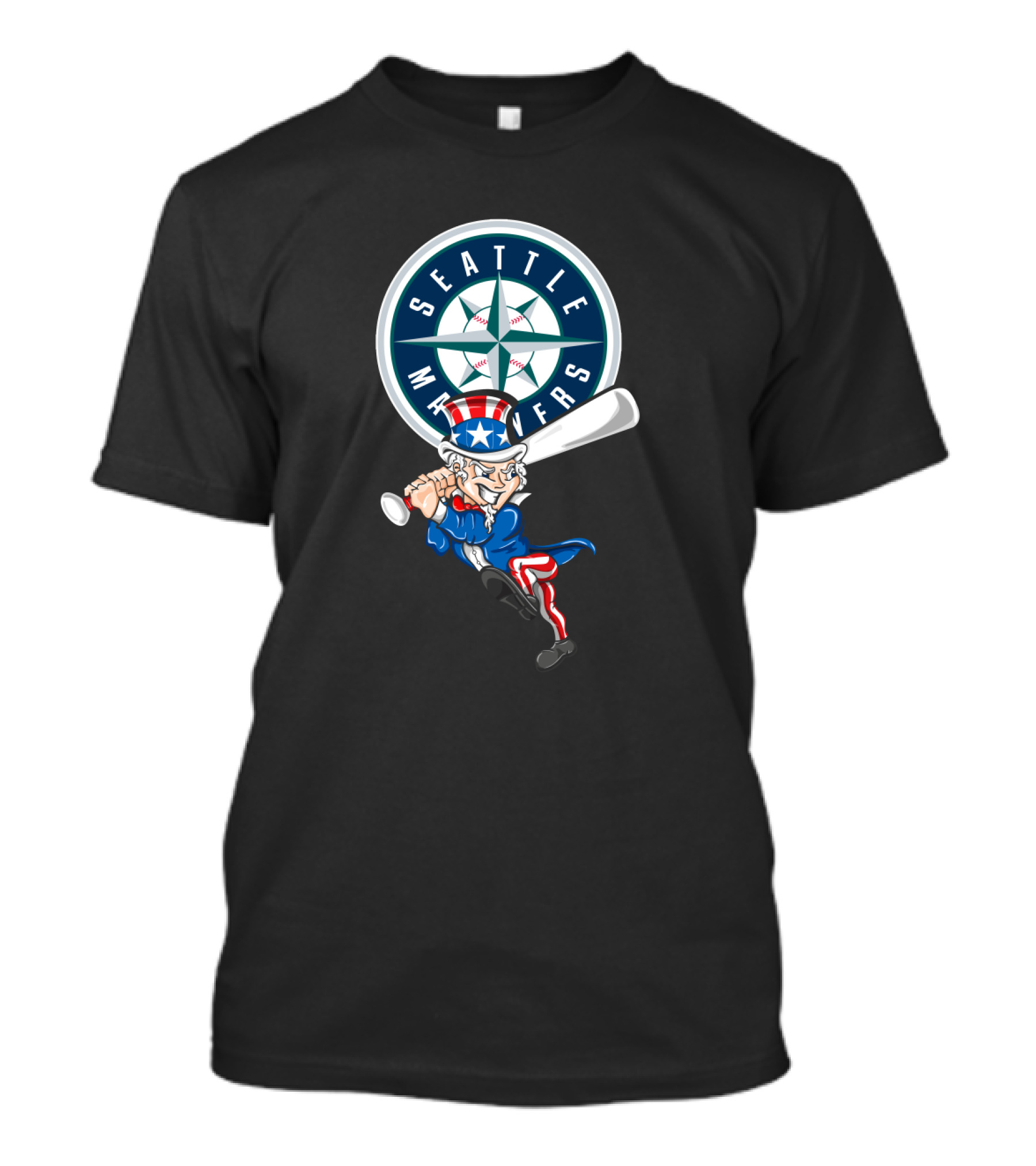 Seattle Mariners Uncle Sam Fourth Of July Baseball T-Shirt