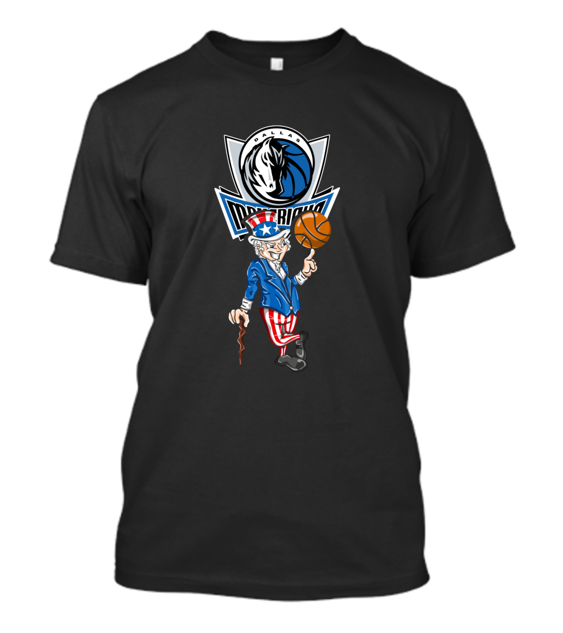 Dallas Mavericks Uncle Sam Basketball 4Th July Patriotic Celebration T-Shirt