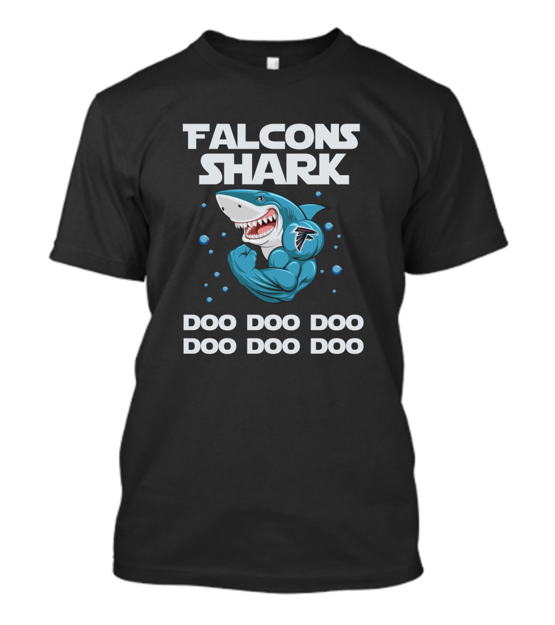 Atlanta Falcons Shark Doo Doo Doo Emblem Bubbles T-Shirt