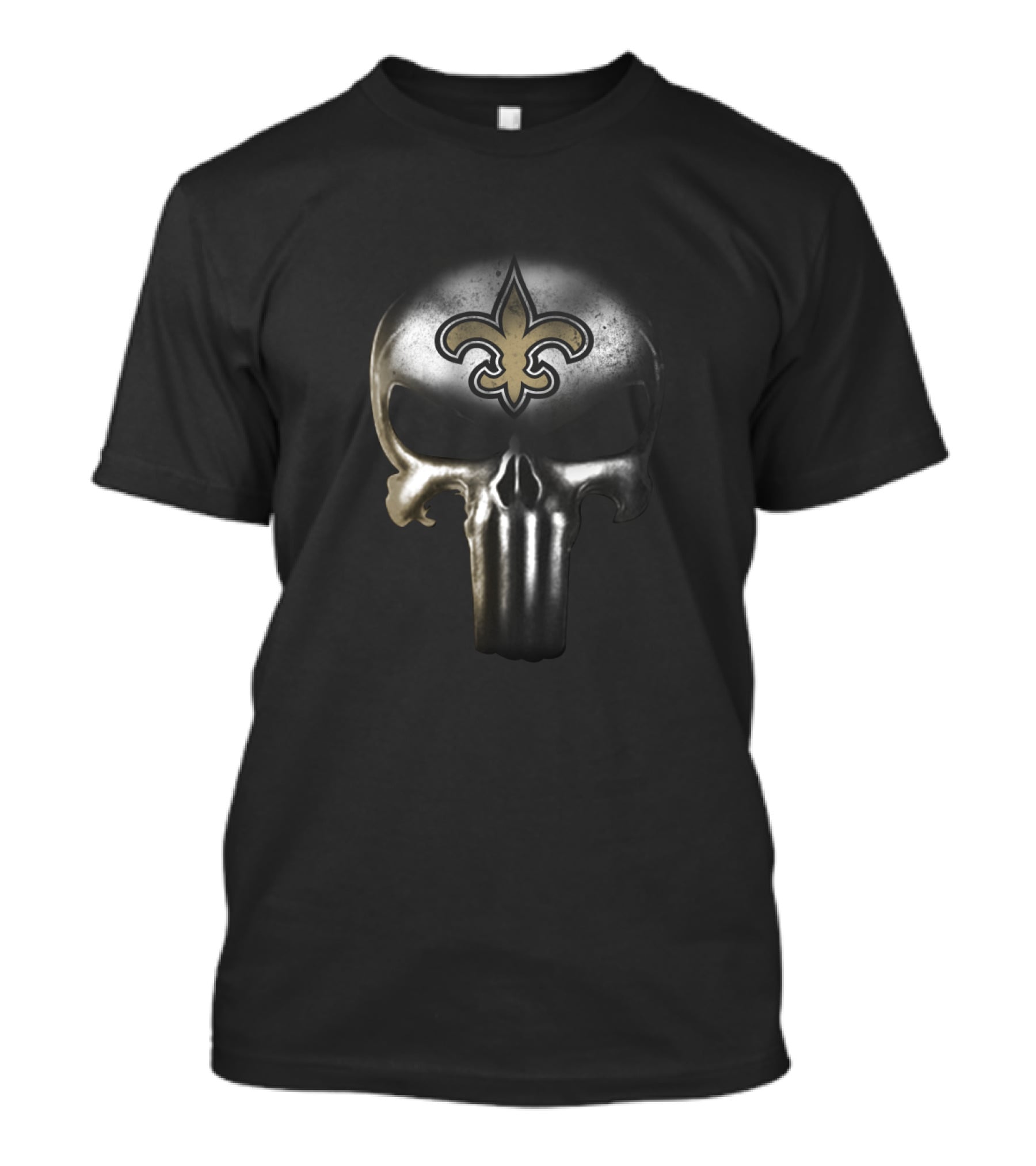 New Orleans Saints Punisher Skull Design For Fans T-Shirt