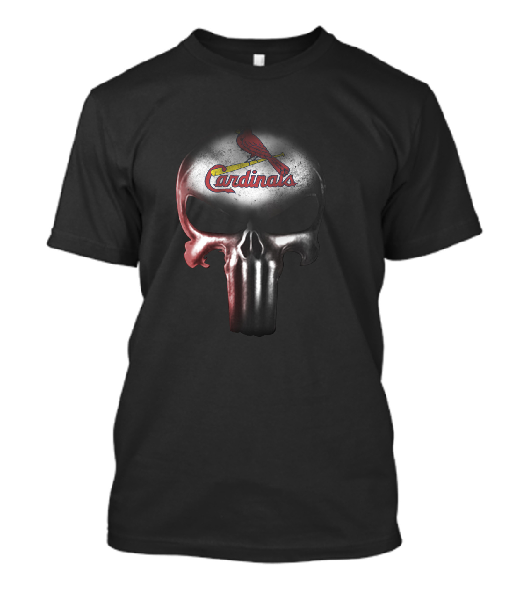 The Punisher Skull St. Louis Cardinals Fans Logo Featuring Iconic Baseball Bat T-Shirt