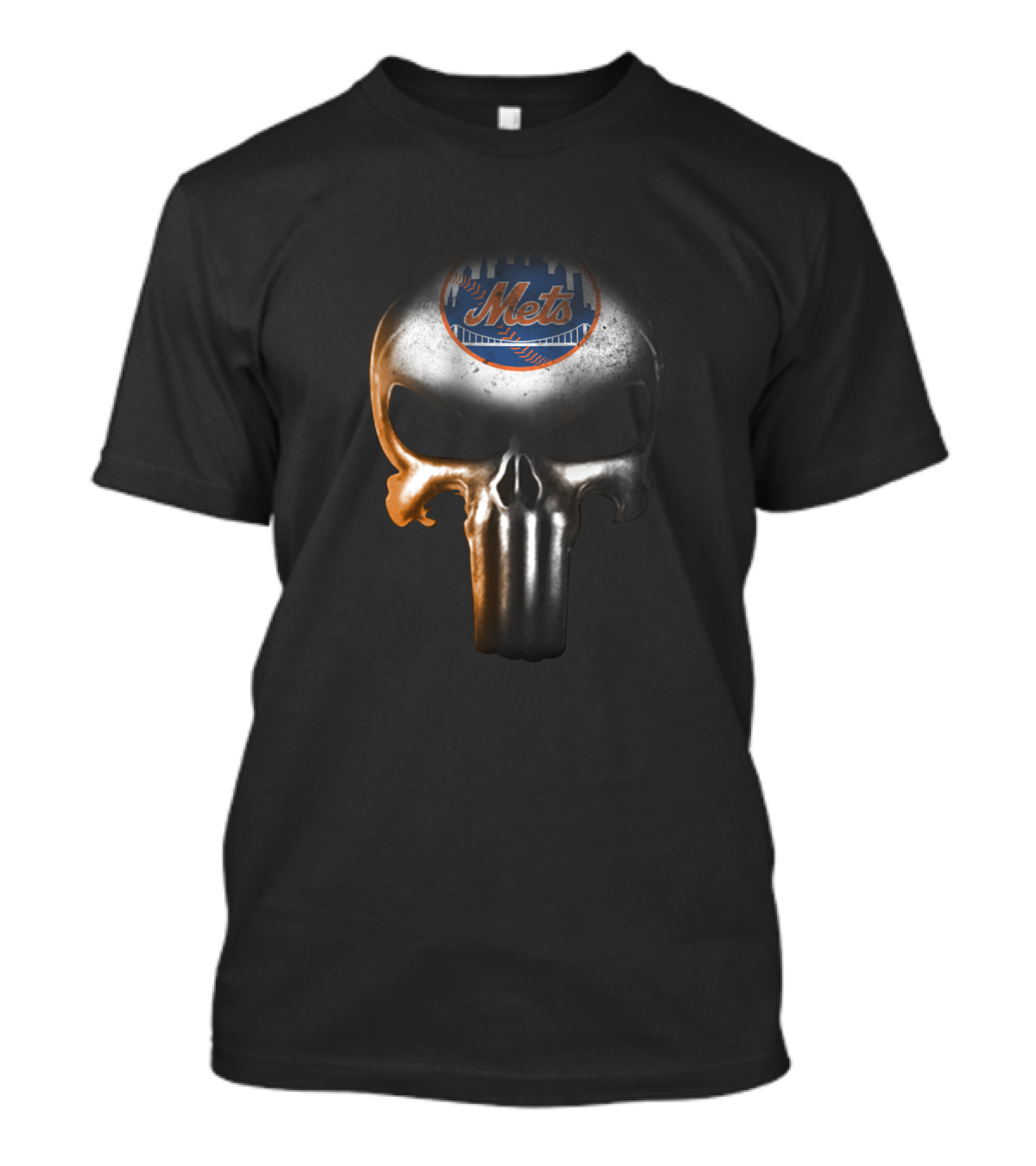 New York Mets Punisher Skull Icon For Fans T-Shirt