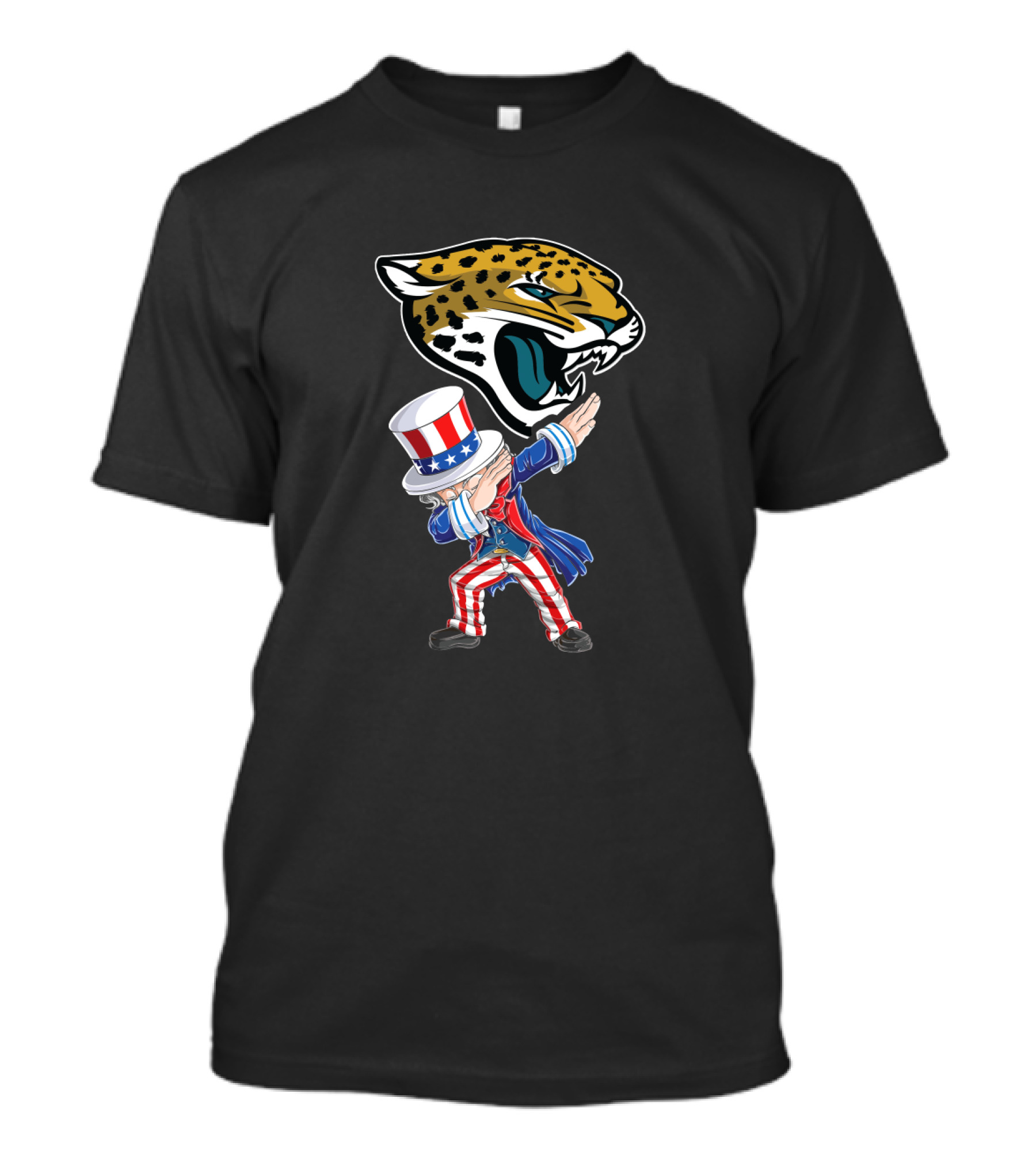 Uncle Sam Dabbing With Jacksonville Jaguars For 4Th Of July T-Shirt