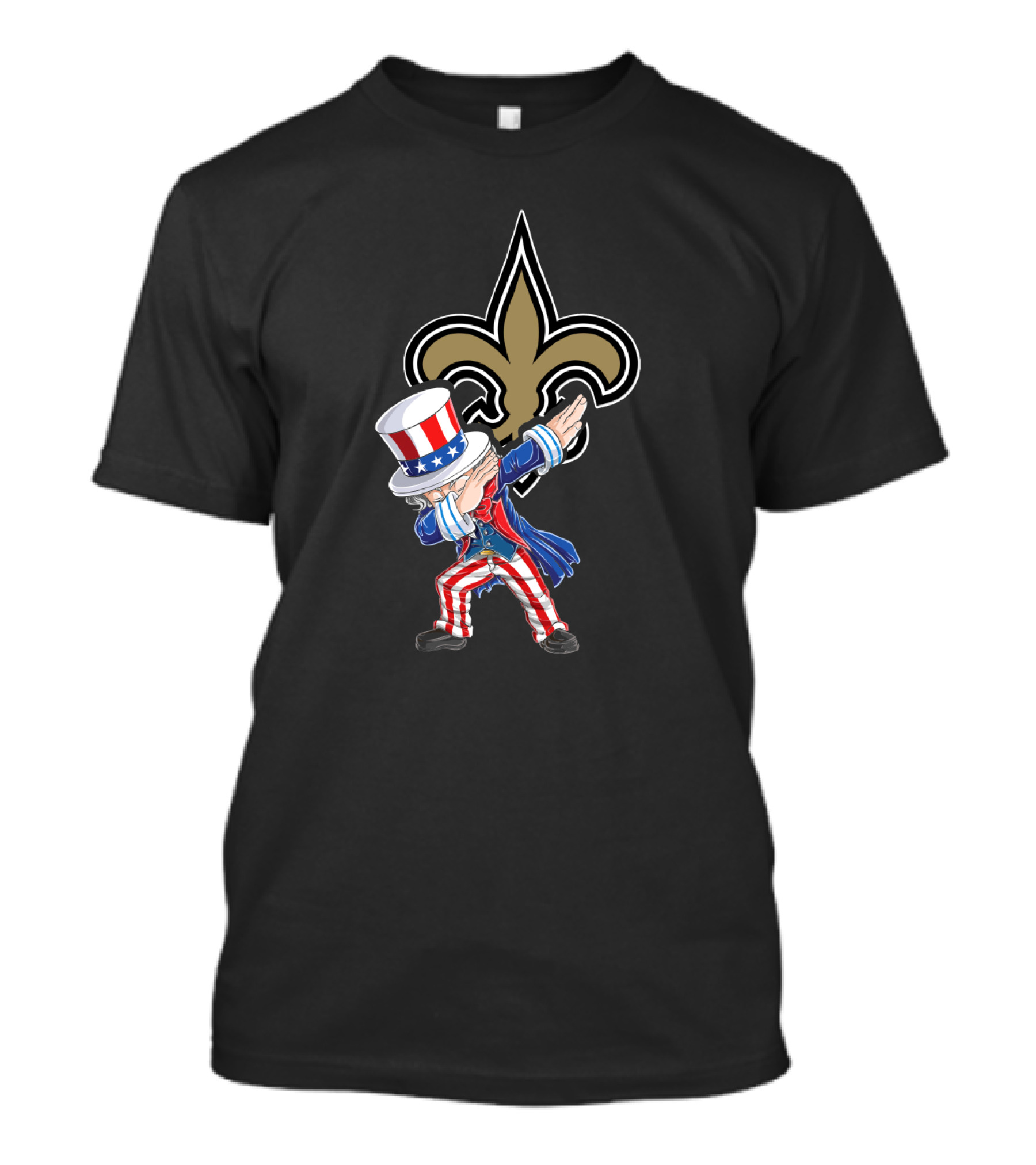 Uncle Sam Dabbing With New Orleans Saints Fleur-De-Lis For 4Th Of July Celebration T-Shirt