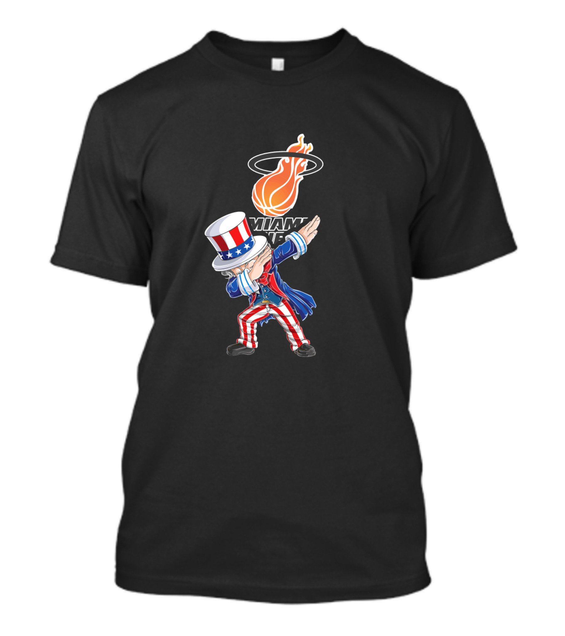 Uncle Sam Dabbing Miami Heat 4Th Of July Fans T-Shirt