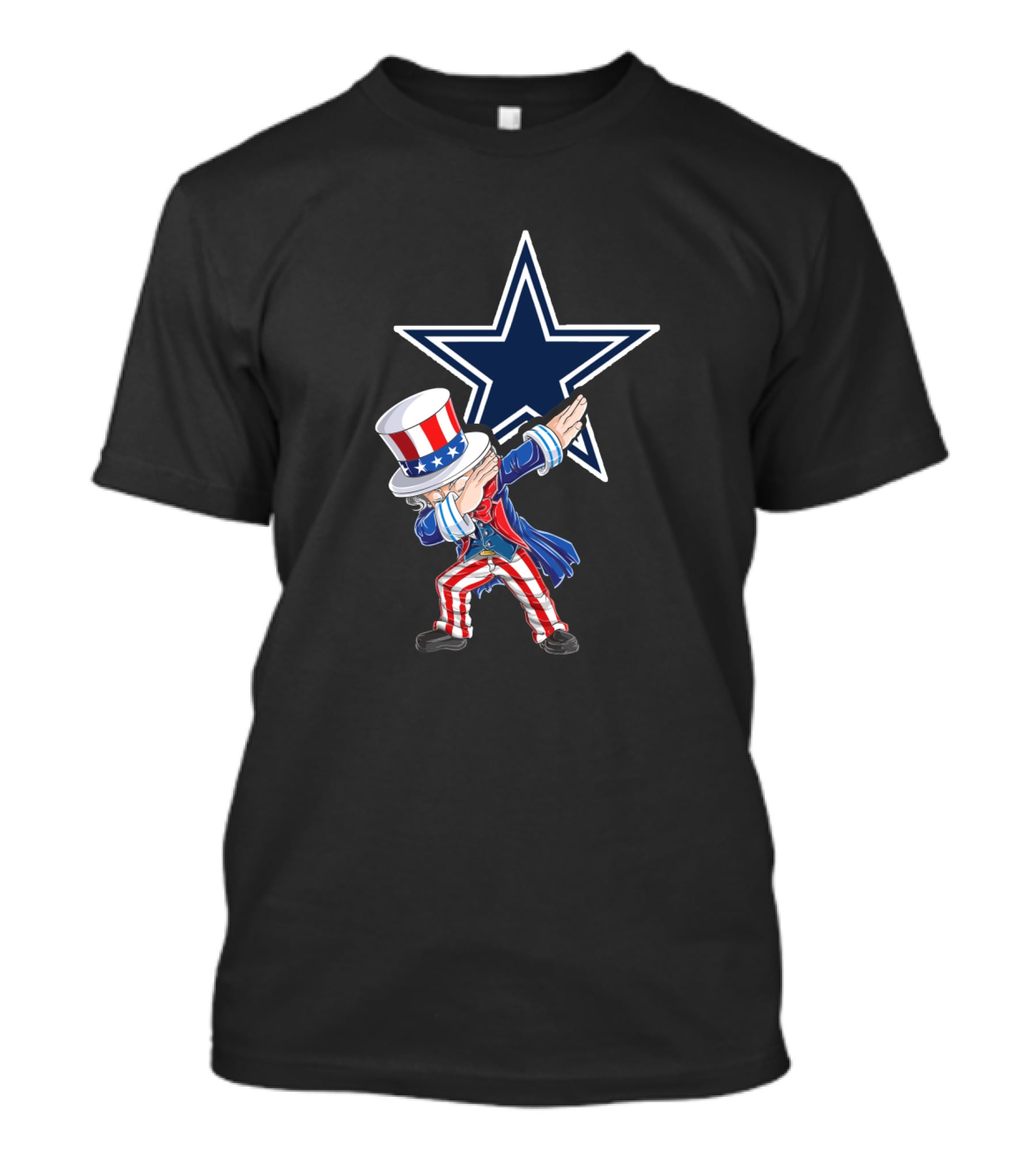 Uncle Sam Dabbing Dallas Cowboys Fans 4Th July Star Celebration T-Shirt