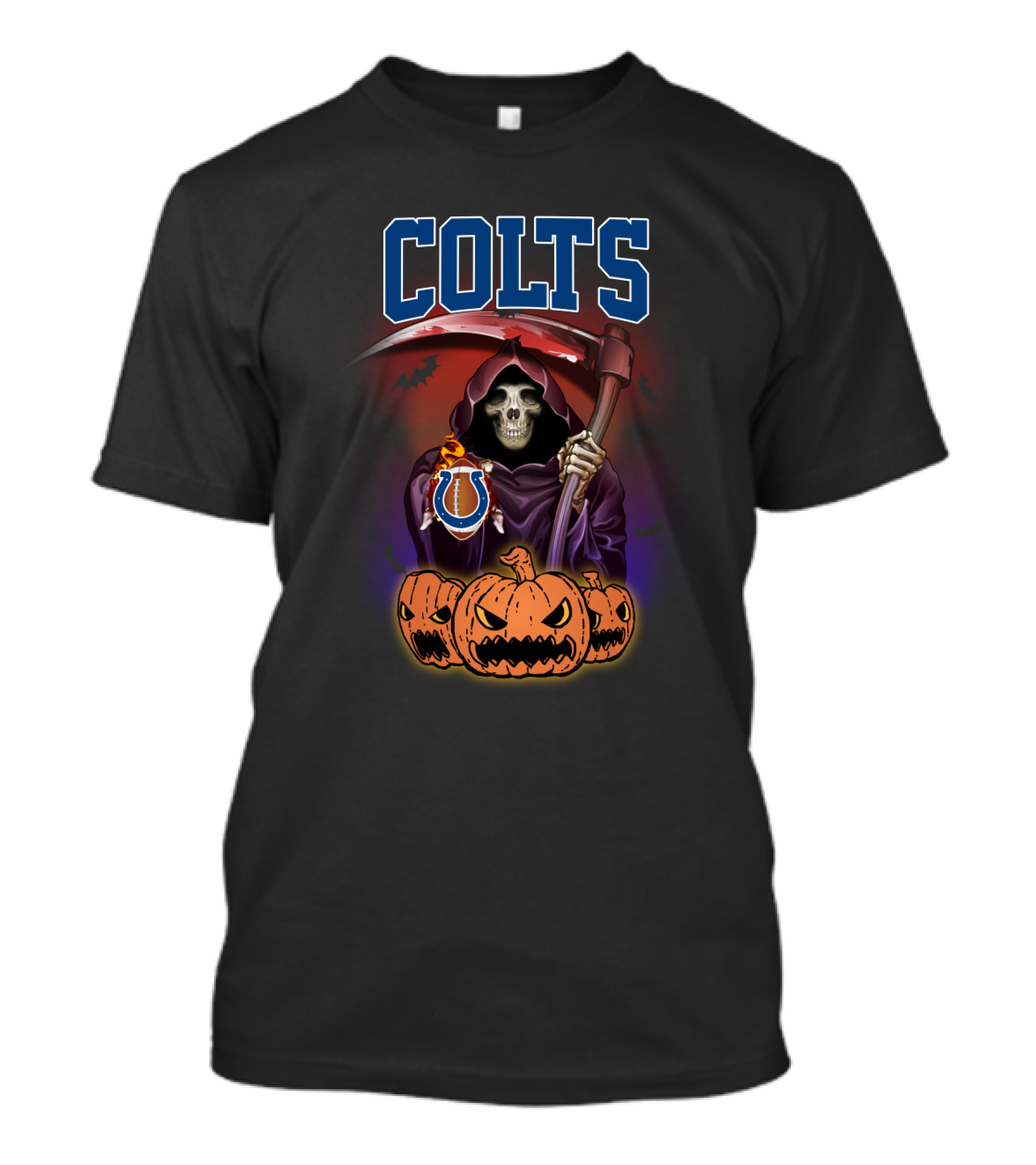 Indianapolis Colts Reaper Halloween Pumpkins Scythe T-Shirt