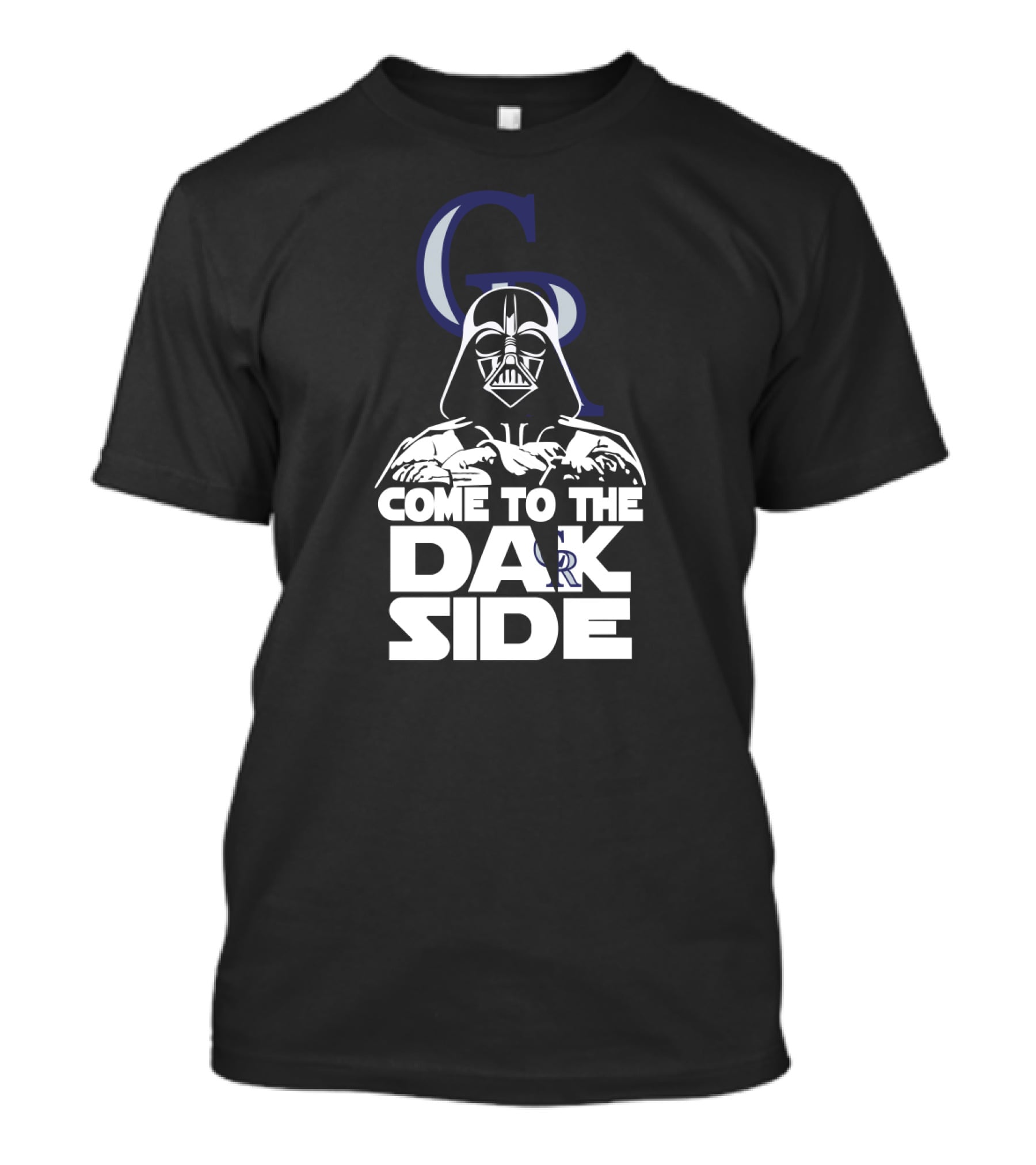 Come To The Dark Side With Darth Vader And Colorado Rockies Symbol T-Shirt