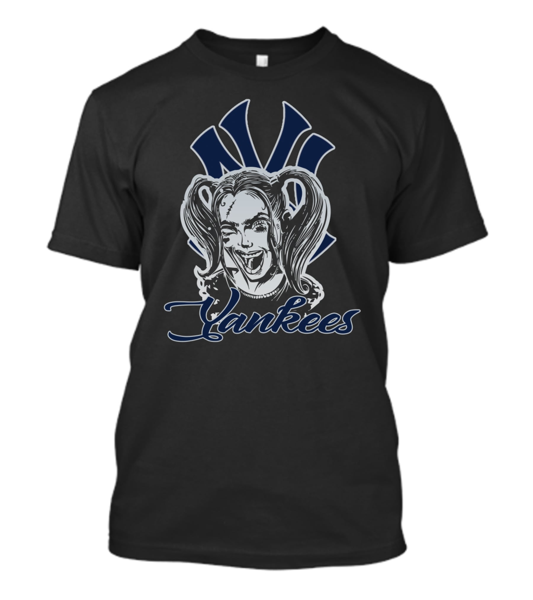 Harley Quinn Yankees Fan Art With New York Yankees T-Shirt